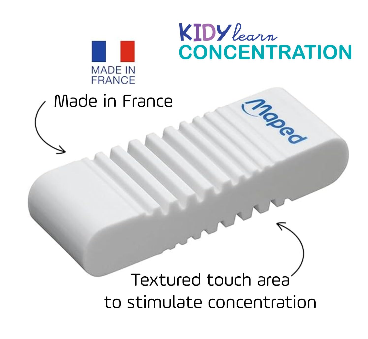 Maped Kidy Learn Concentration Erasers - Textured Surface, Pack of 2 8