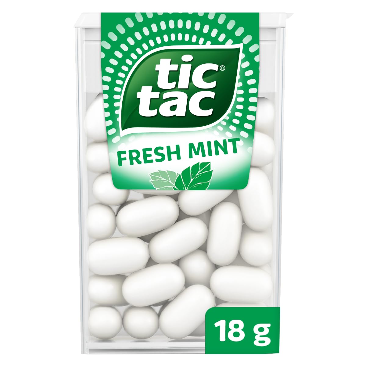 Tic Tac Fresh Mint Flavoured Drops - Bulk Box of 24 x 18g Packs | Gluten Free