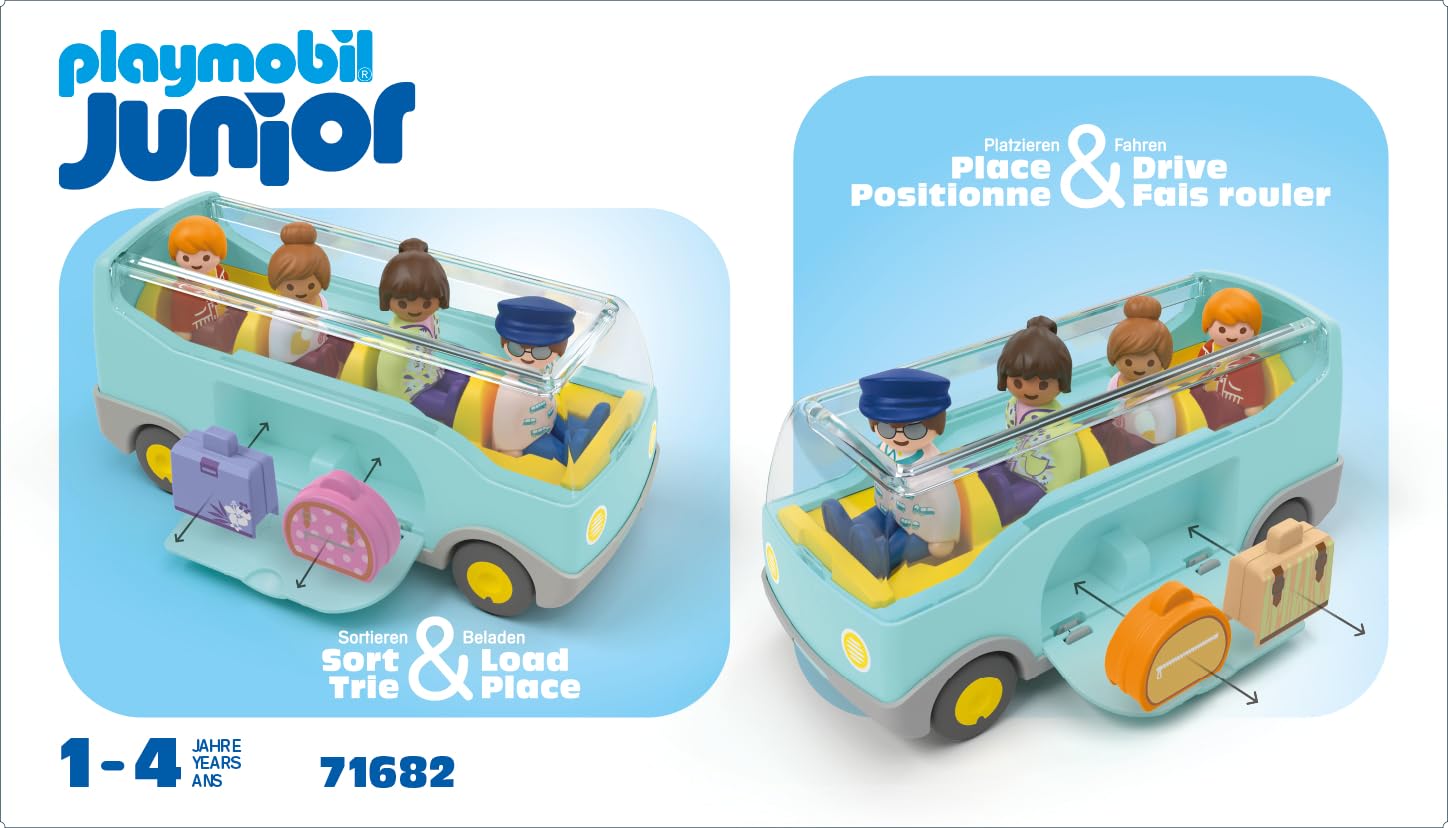 PLAYMOBIL 71682 JUNIOR Airport Shuttle Bus - Educational Vehicle Toy for Toddlers 1+ 13