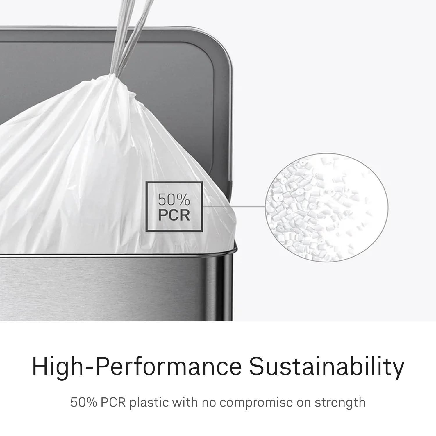 simplehuman CW0250 Code A Custom Fit Bin Liner - 4.5L Capacity, Unscented, White Plastic | 90 Count (3 x 30 Pack) 5