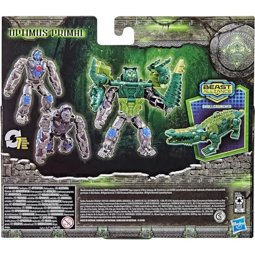 Transformers Beast Combiner 2-Pack Optimus Primal & Skullcruncher - Convertible Action Figures for Ages 6+