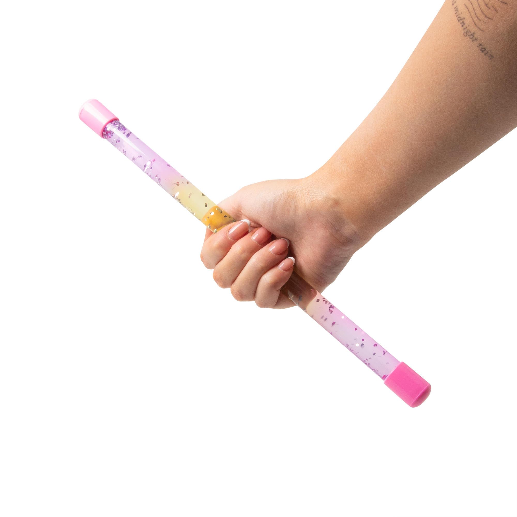 HGL Sensory Fidget Stick - Rainbow Glitter Swirl | Pink & Blue Ends | Ages 3+ 7