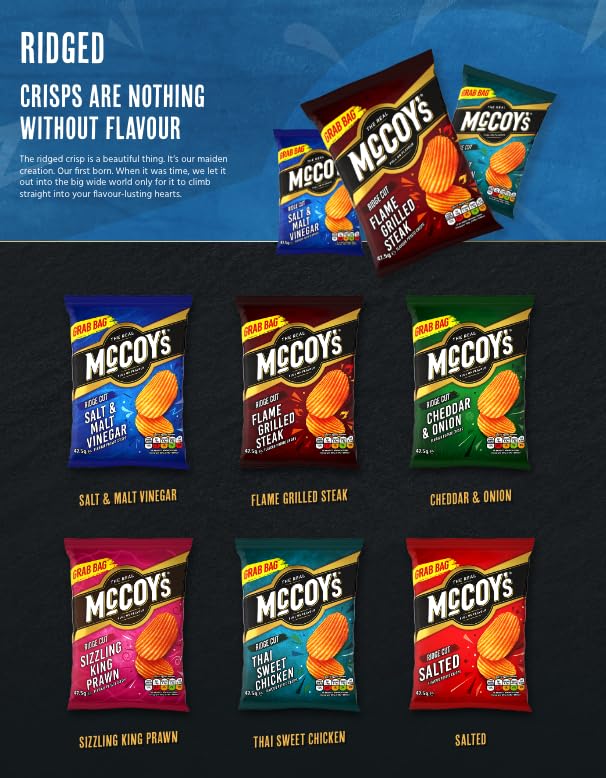 McCoys Salted Grab Bag Crisps 45g (Multipack BOX of 36) - Fully Loaded with Signature Crunch 4