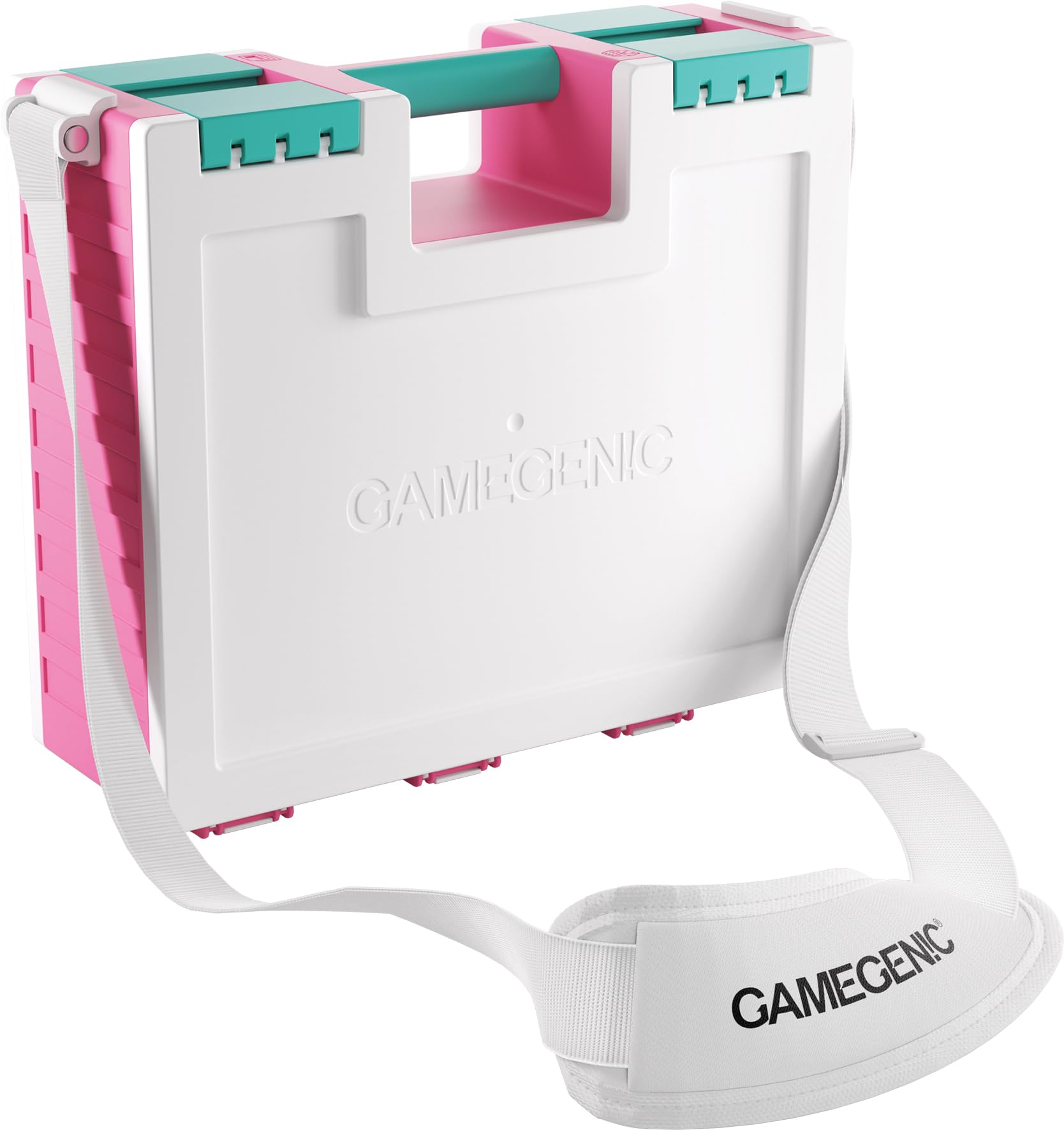 Gamegenic Game Castle Pink/White/Teal Board Game Storage Case 1