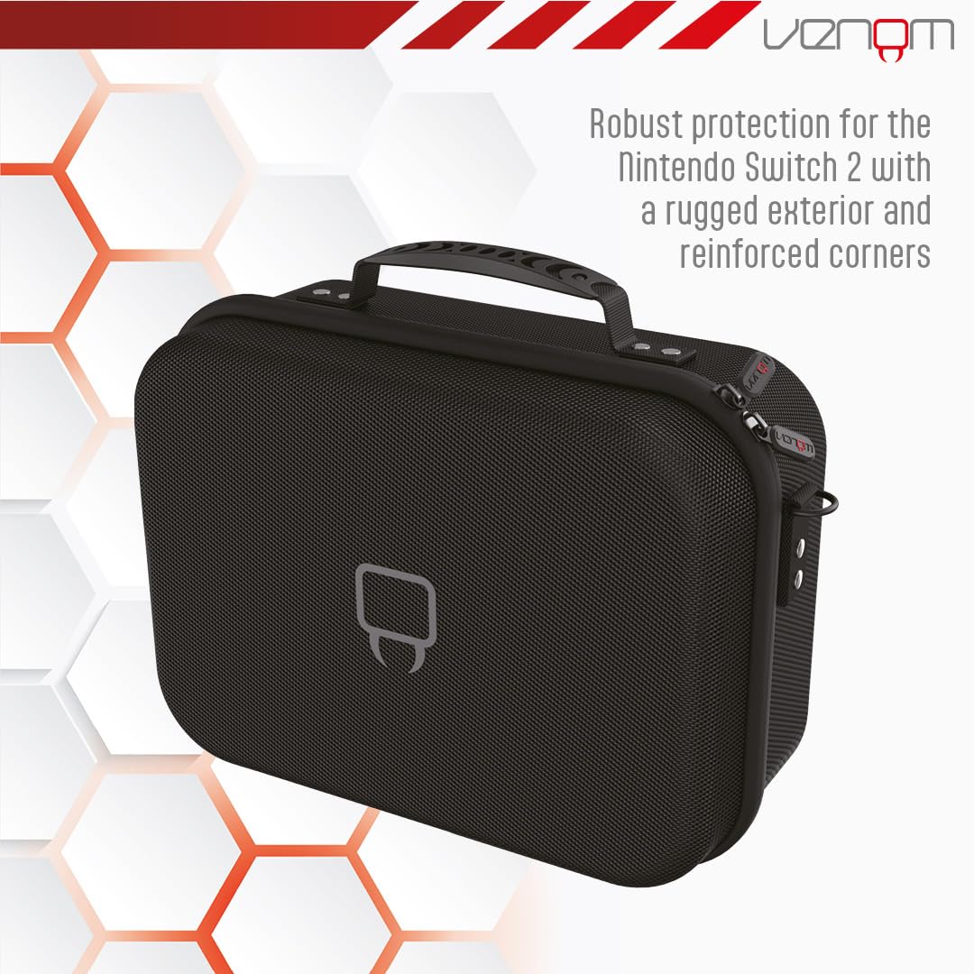 Venom Deluxe Travel Case for Nintendo Switch 2 - Black | TPU Material | 820g Weight