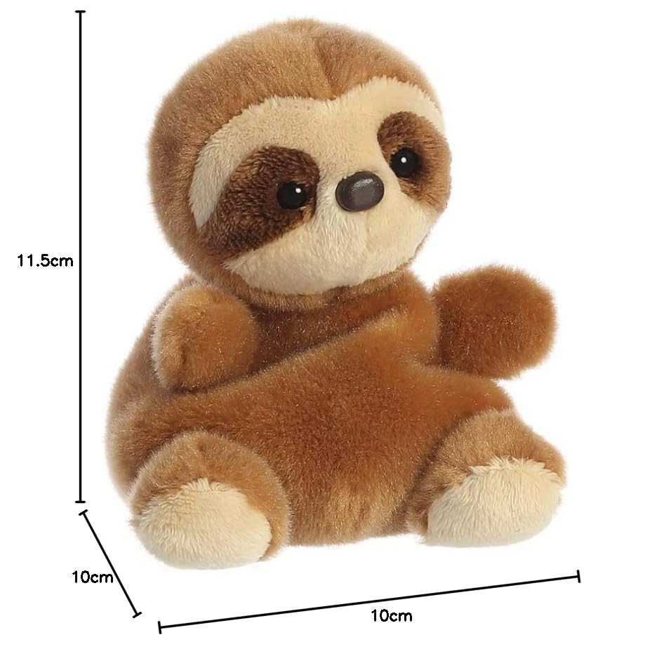 AURORA Palm Pals Slomo Sloth Soft Toy | Bean-Filled | 10 cm Size | Brown 4