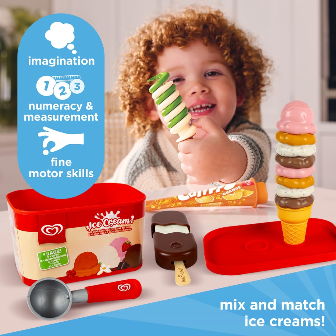 Casdon Walls Ice Cream Set - Includes Tub, Scoop & 5 Play Ice Creams | Ages 2+ 3