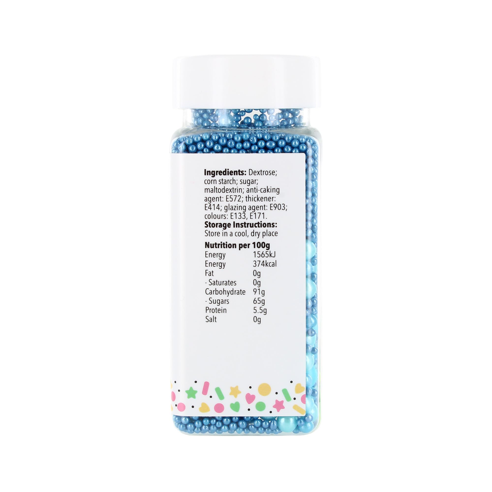 Baked With Love Blue Pearls Sprinkles - 100g Bottle | Edible Cake Decorations 4
