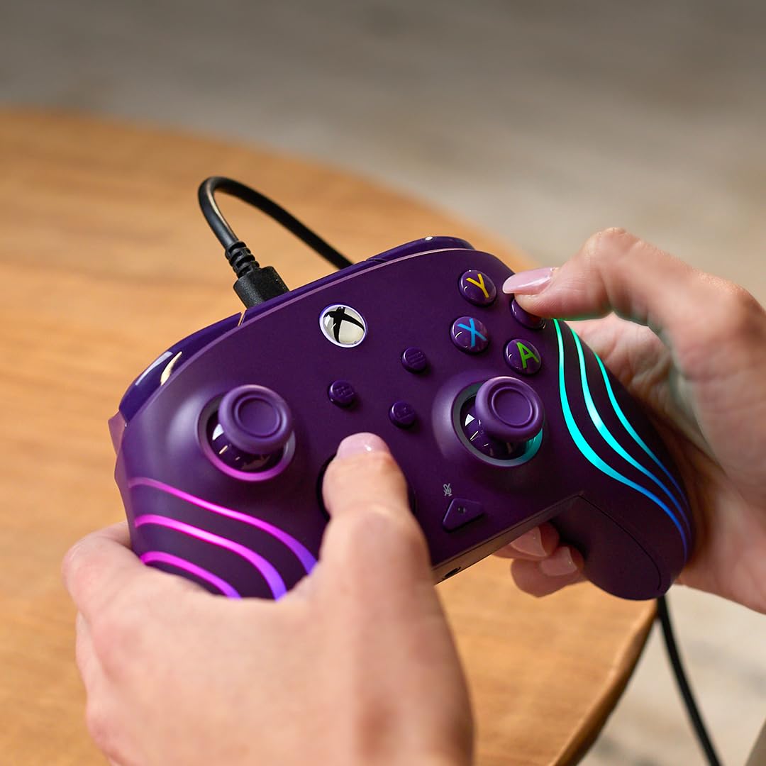 Turtle Beach Afterglow Wave Purple Wired RGB Gaming Controller for Xbox & PC 3