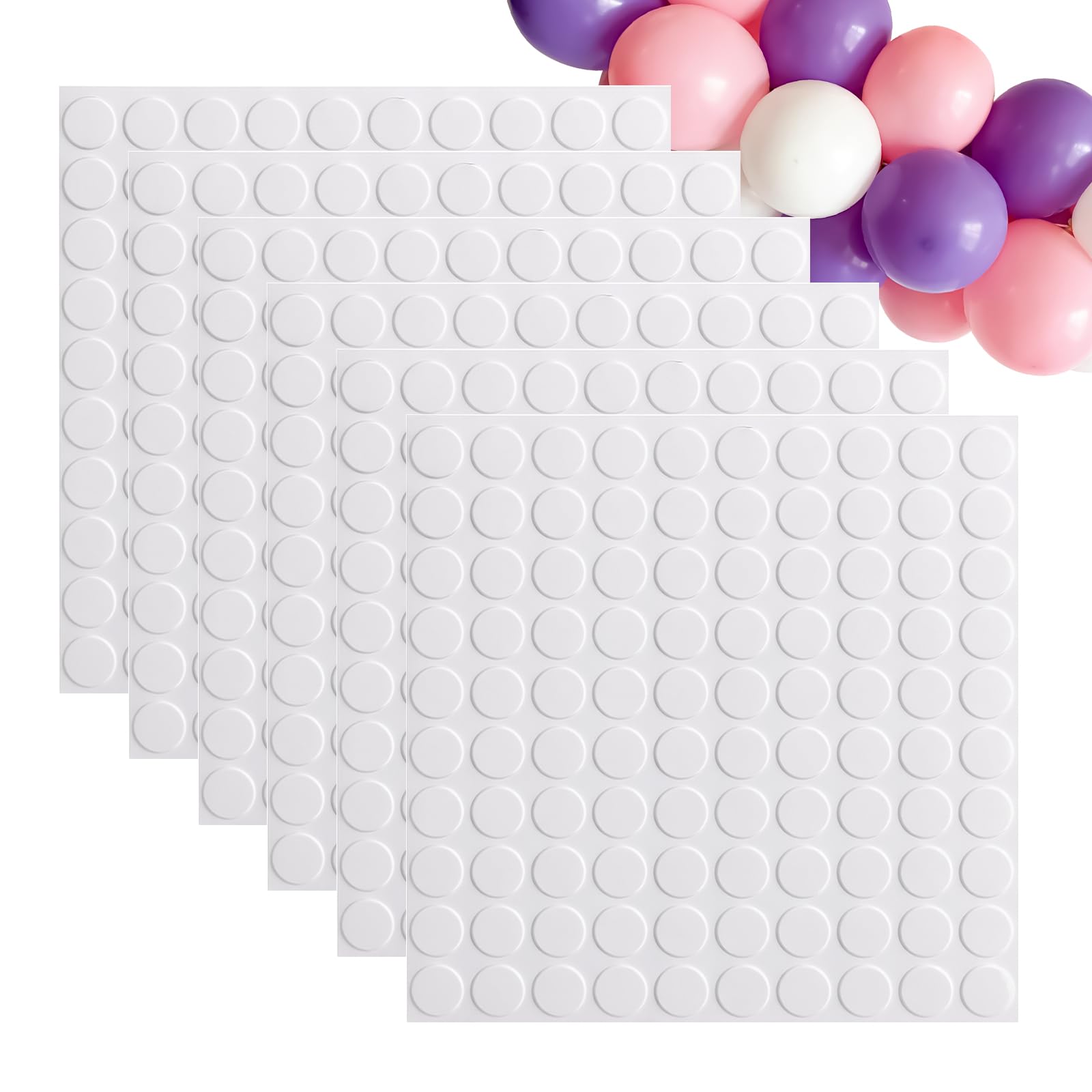 Muexoee 600 PCS Removable Balloon Glue Dots - Extra Strong Double Sided Adhesive | Clear 1