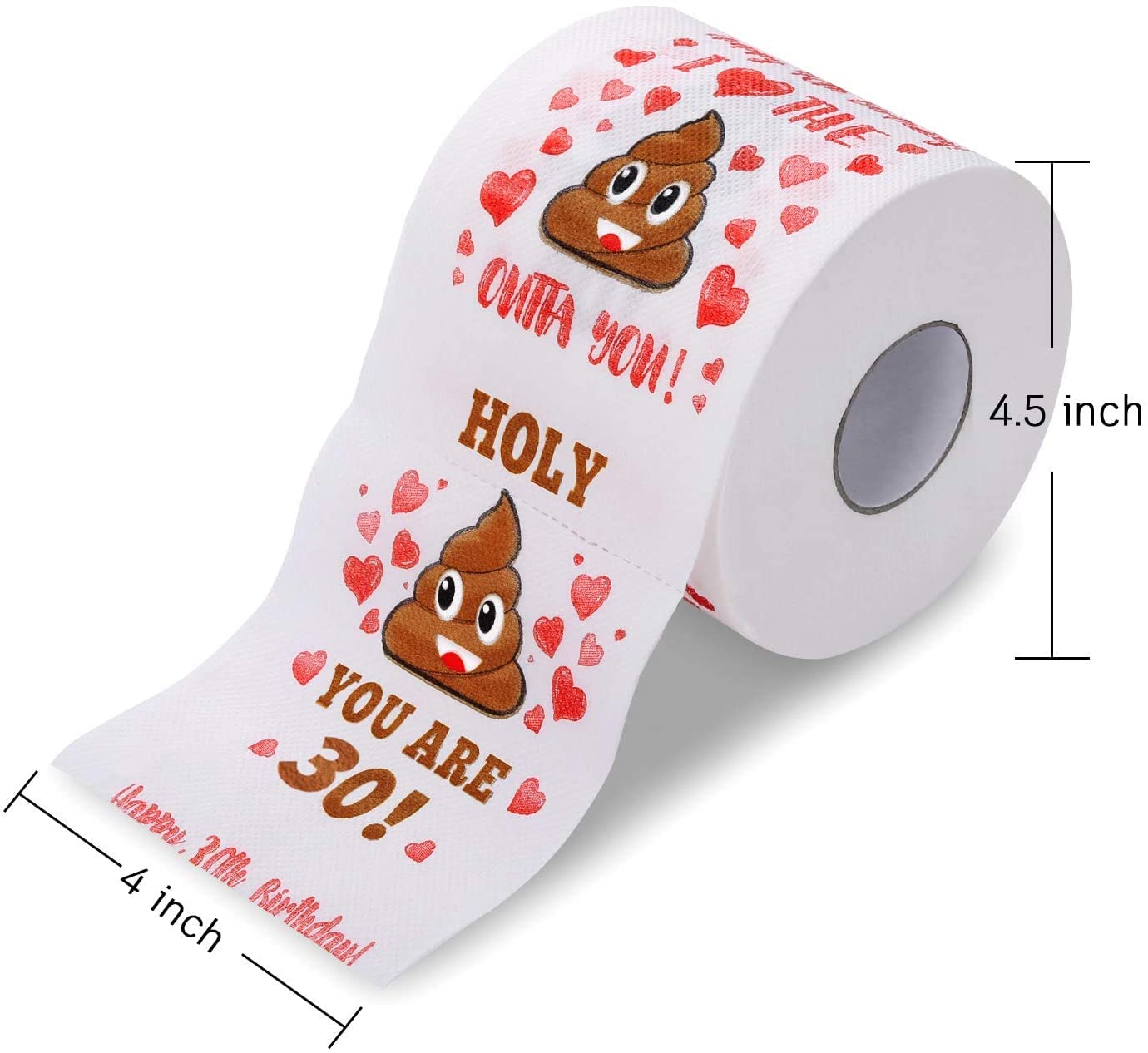 AOZITA Funny Prank Toilet Paper Roll - 380 Sheets, 3-Ply, Gag Gift for 30th Birthday | Pack of 1 Roll