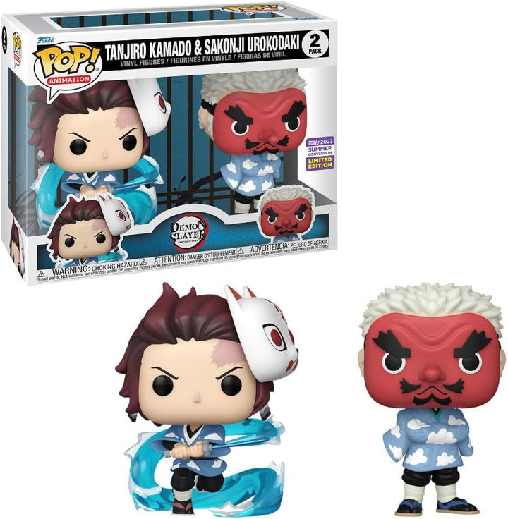 Funko Pop! Animation Demon Slayer: Kimetsu no Yaiba - Tanjiro Kamado & Sakonji Urokodaki Vinyl Figure 2-Pack (Summer Convention Exclusive)