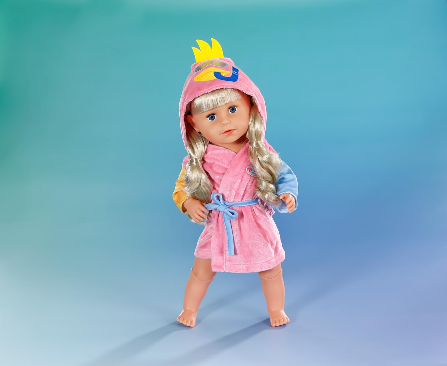 BABY born Bathrobe for Bath Time Doll Play - Pink Robe with Hood and Belt 8