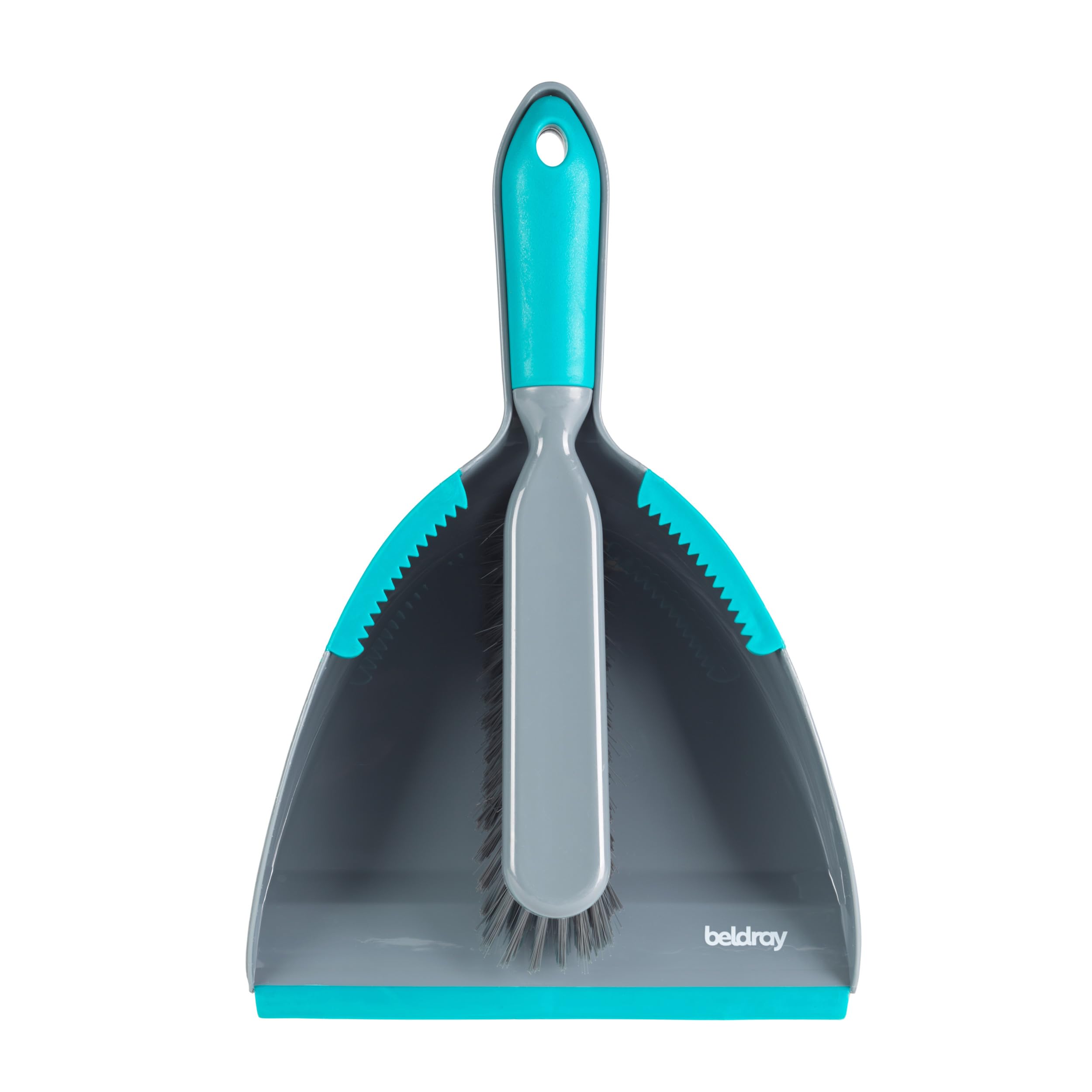 Beldray Antibac Dustpan & Brush Set - Non-Scratch Bristles, Hygienic Cleaning | Grey & Turquoise 5