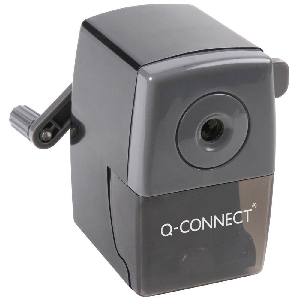 Q-Connect Desktop Pencil Sharpener KF02291 - Black | Handle Operation | Auto-Stop