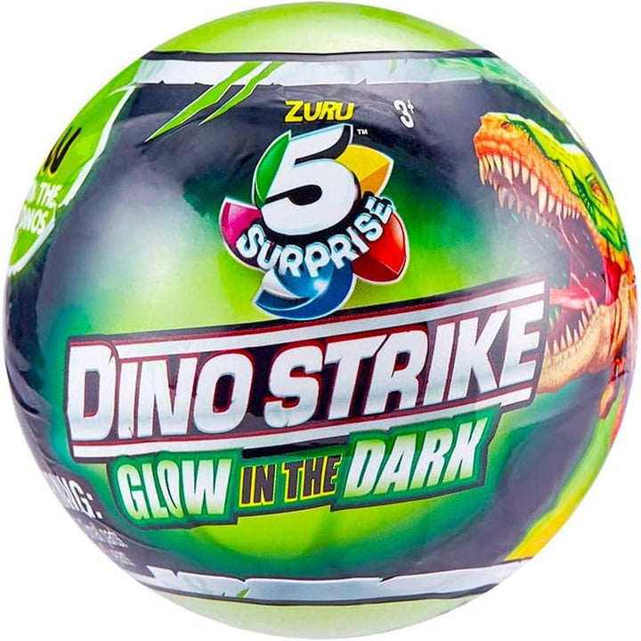 5 Surprise Dino Strike Glow in the Dark Series 2 - Building & Battle Toy Set (2023)