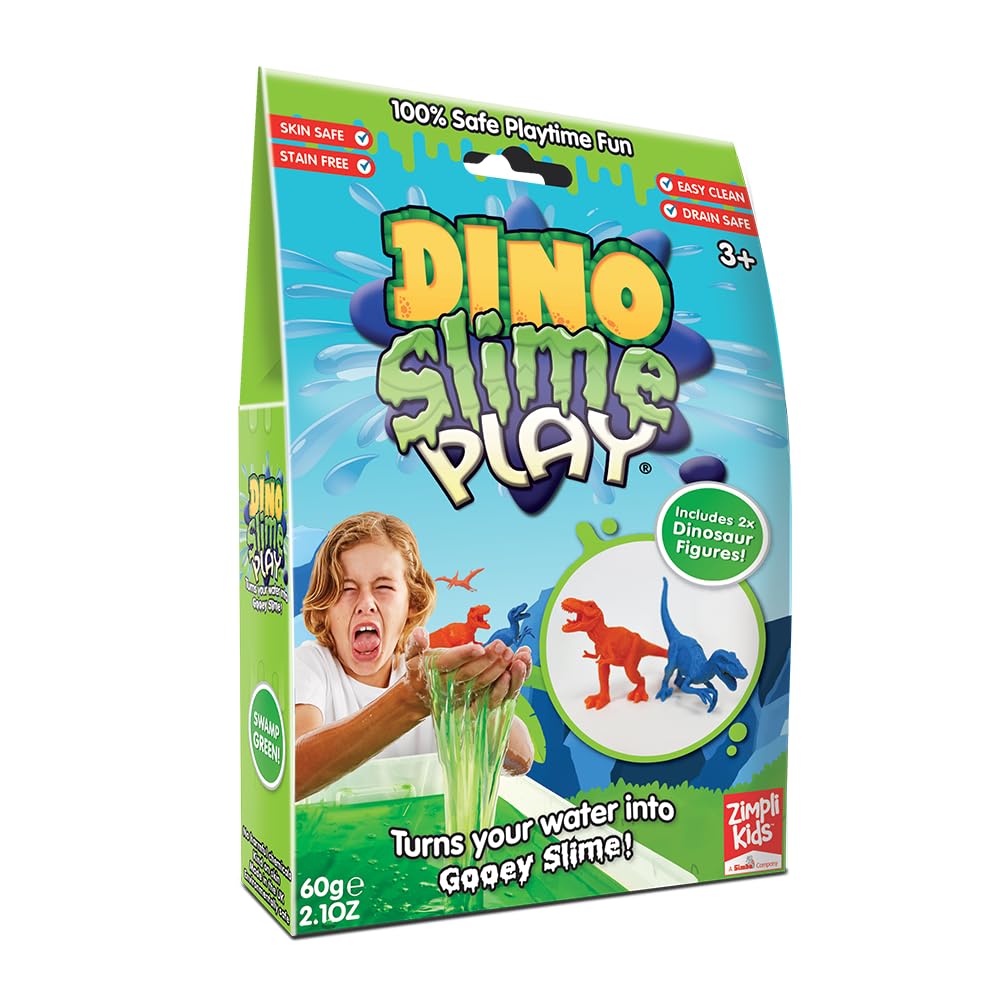 Dino Slime Play Green - Zimpli Kids Dinosaur Slime Set with 2 Figures