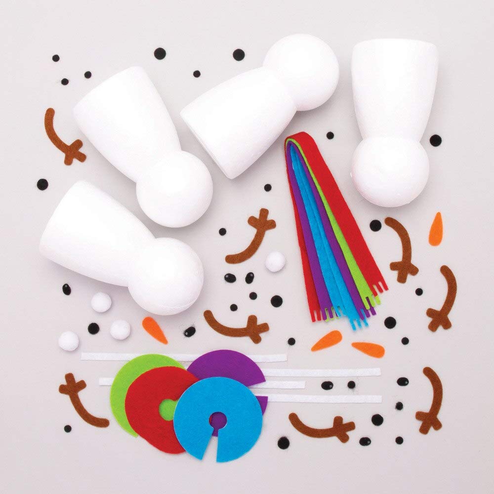 Baker Ross AT190 Build a Snowman Craft Kit - Christmas Arts & Crafts for Kids