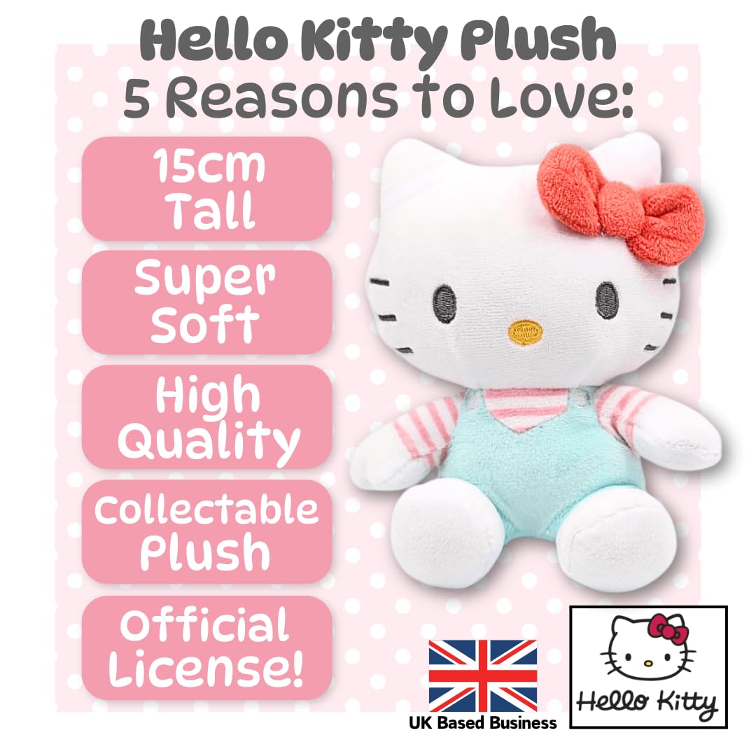Hello Kitty Plush - 15cm Sitting Sanrio Collectible, White Cotton Stuffed Animal 8