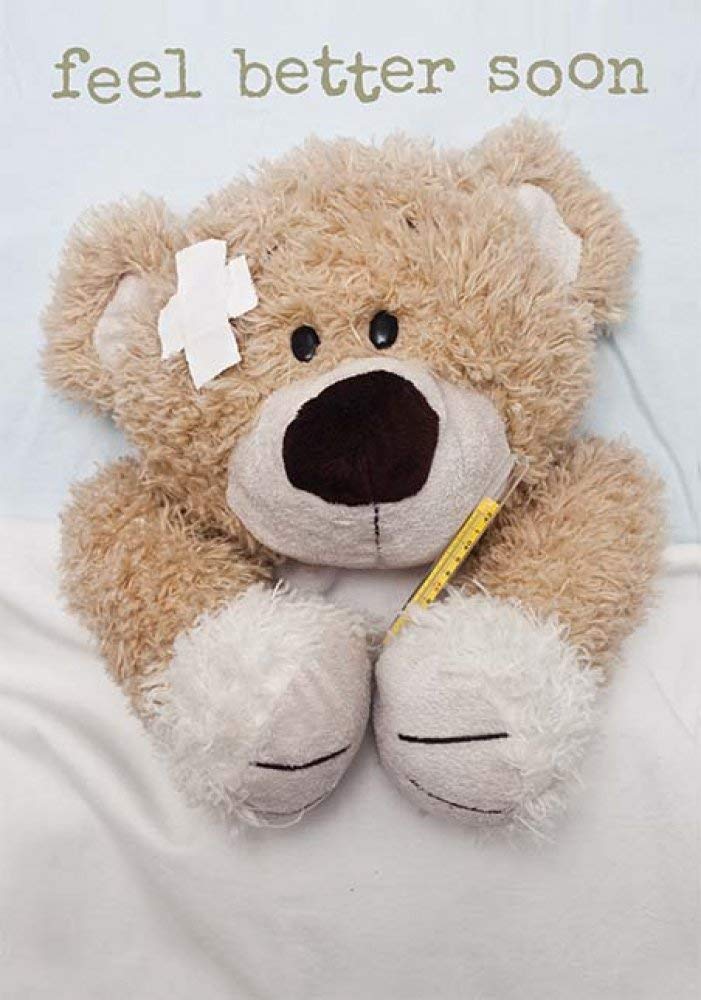 Piccadilly Greetings Get Well Card - Teddy Photo Design | 7 x 5 Inches | Includes Envelope 1