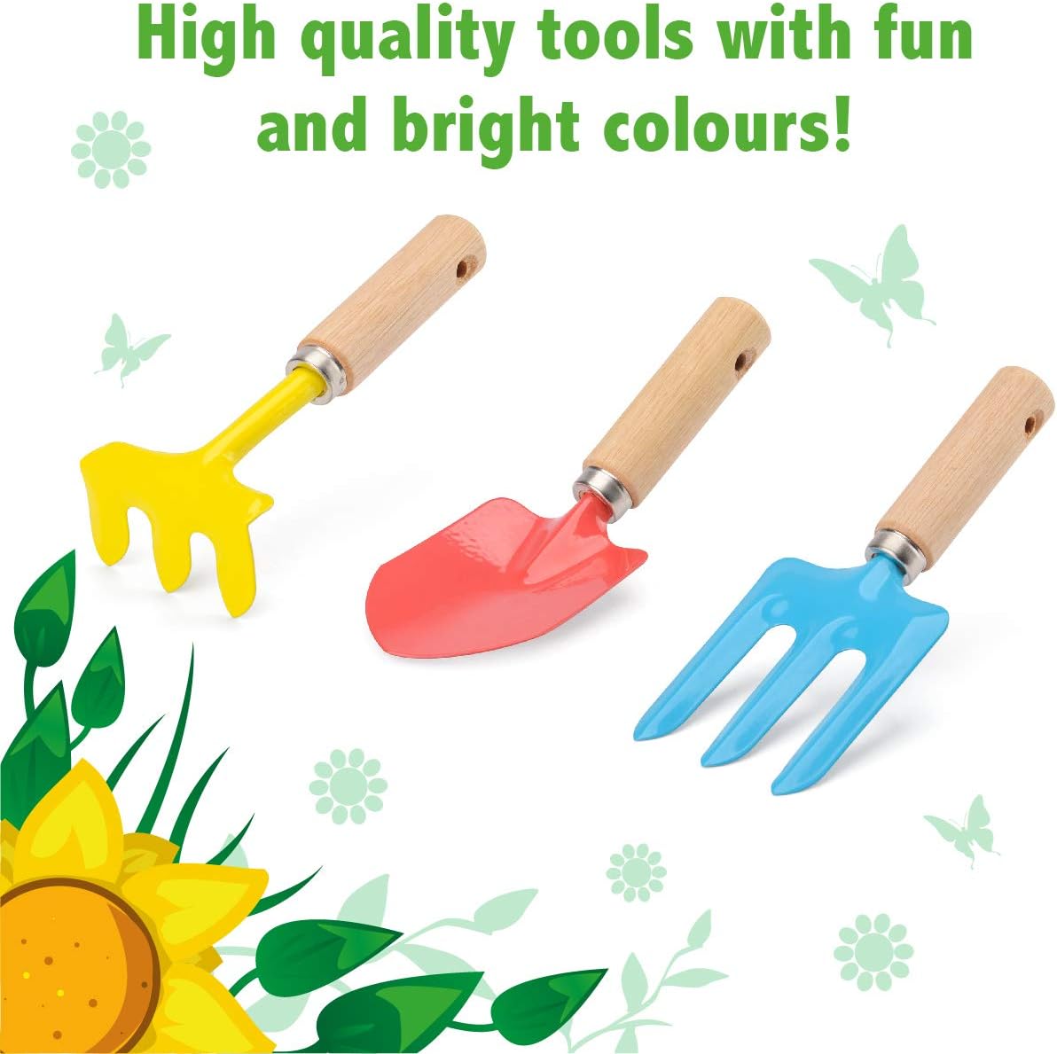 Little Roots Kids Gardening Tool Kit Bag - BGG1653, Toy Tool Set for Children Ages 3+ 2