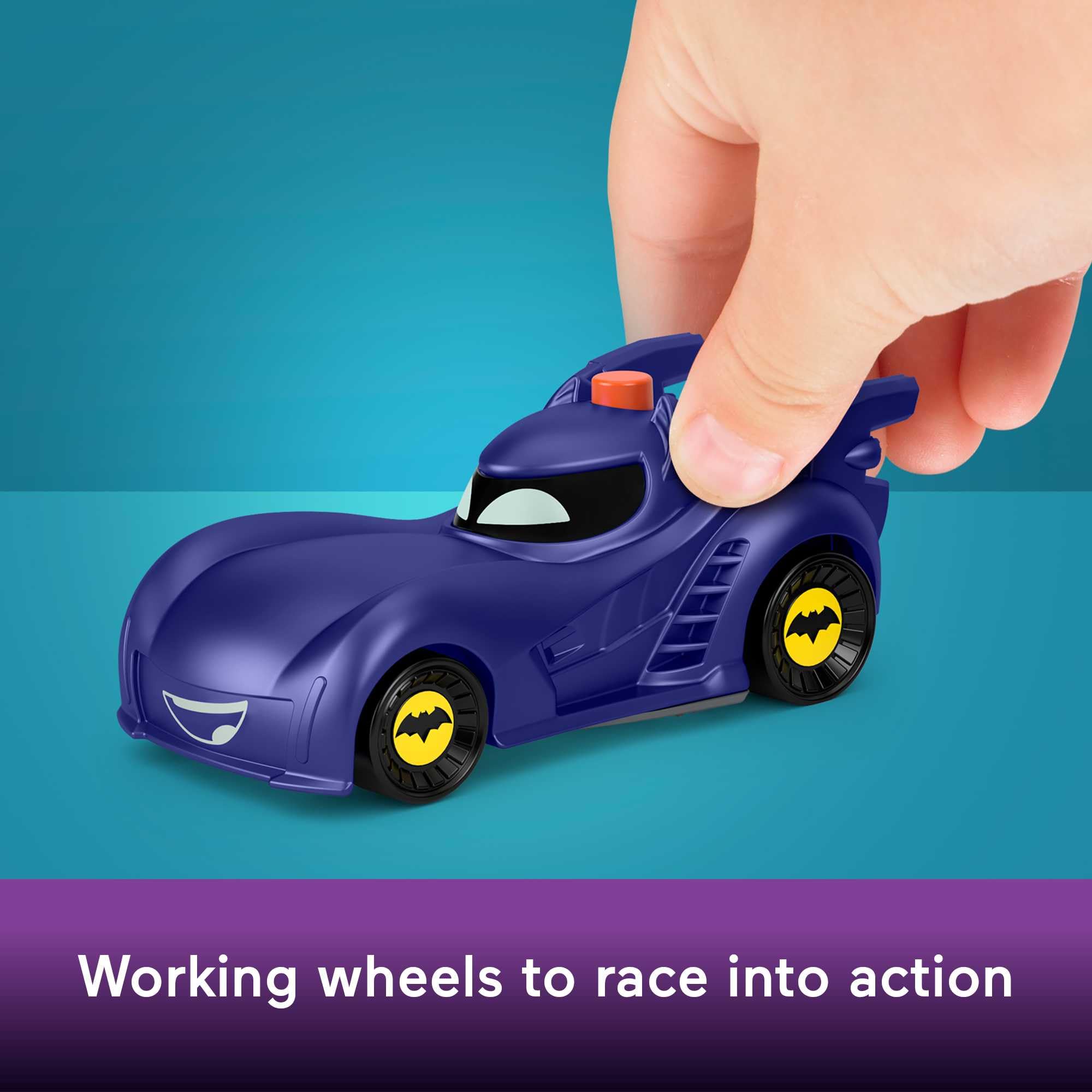 Fisher-Price DC Batwheels Light-Up 1:55 Scale Toy Cars 2-Pack - Bam the Batmobile & Buff the Bat-Truck, Ages 3+