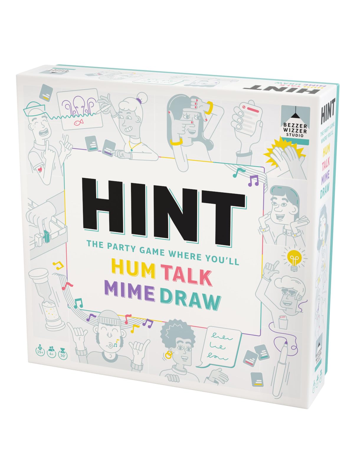 Asmodee HINT Family Party Game | Ages 15+ | 4-1 Players | Draw, Hum, Talk or Mime