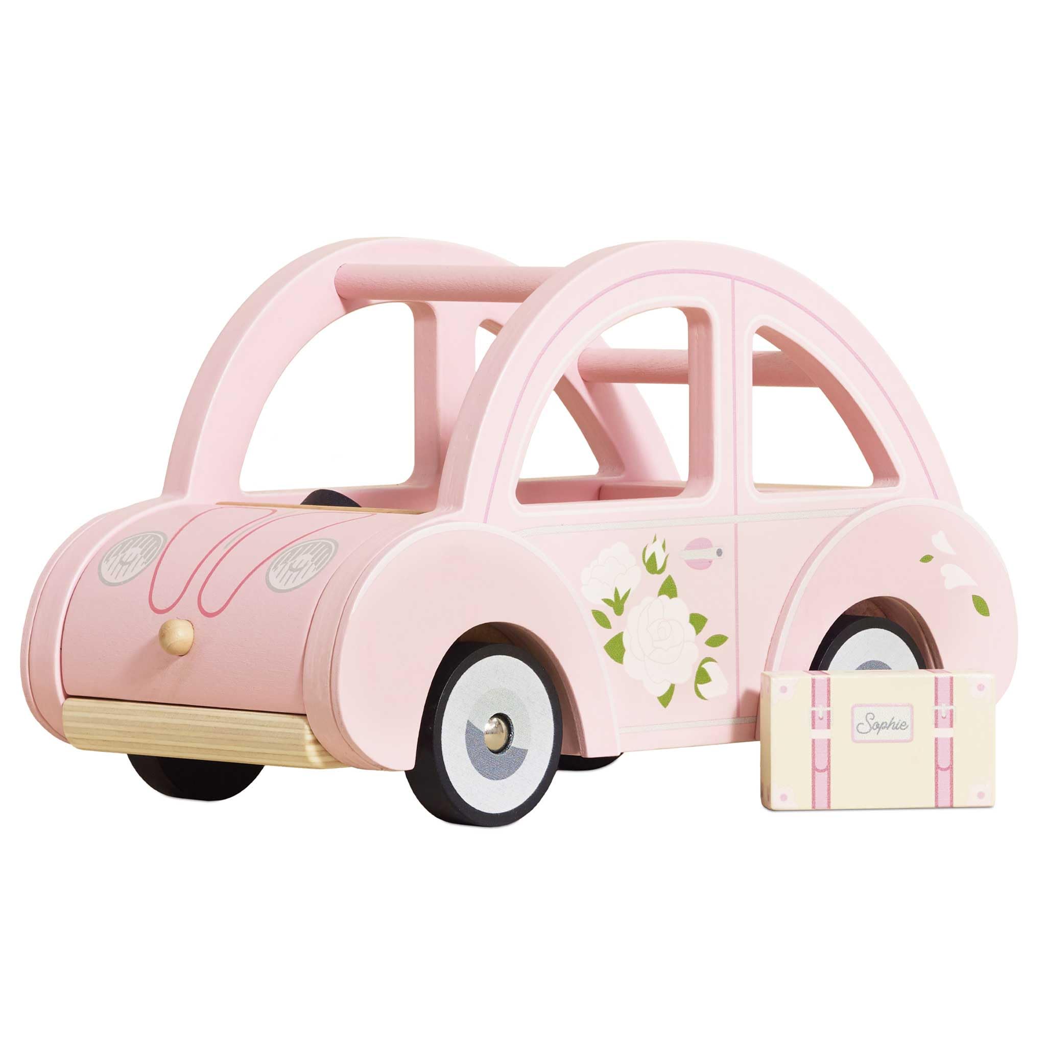 Le Toy Van Sophie's Car Play Set - Wooden Dollhouse Furniture | Pink, Ages 2+