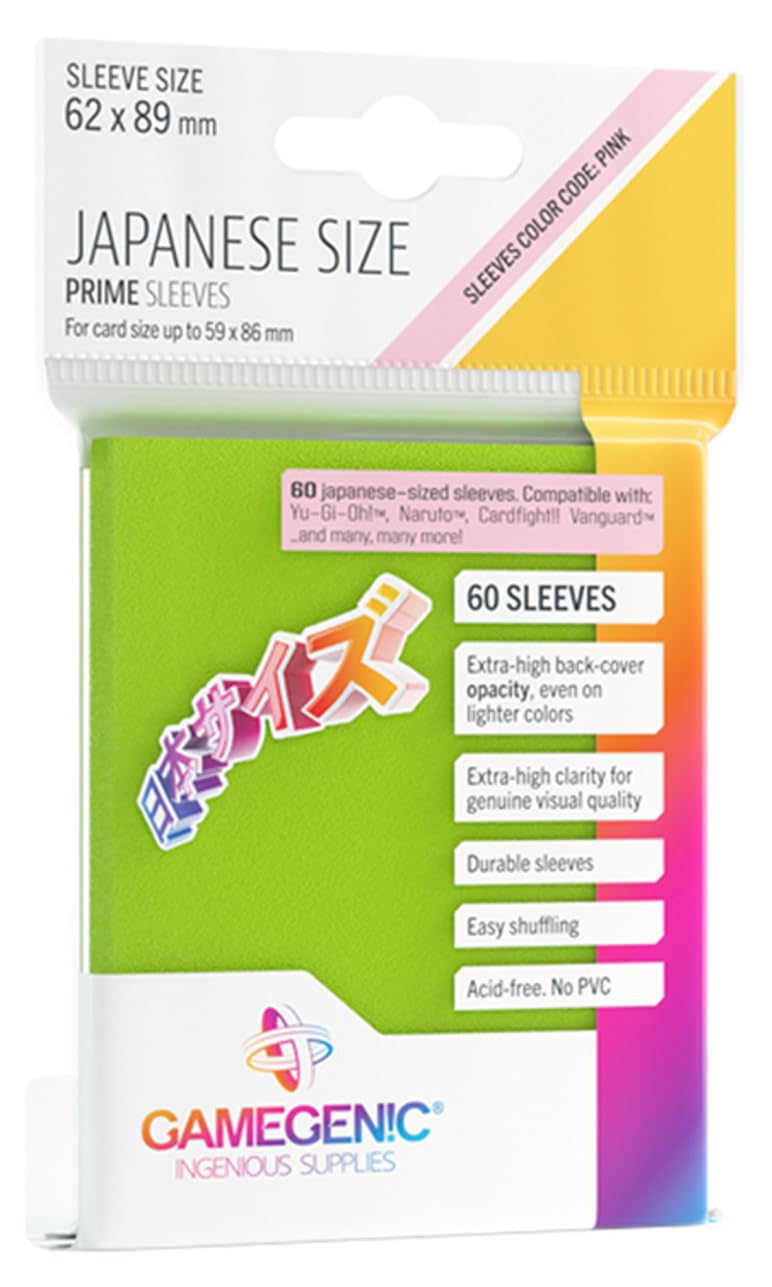 Gamegenic Prime Japanese-Sized Card Sleeves - Pack of 60 - Lime 1