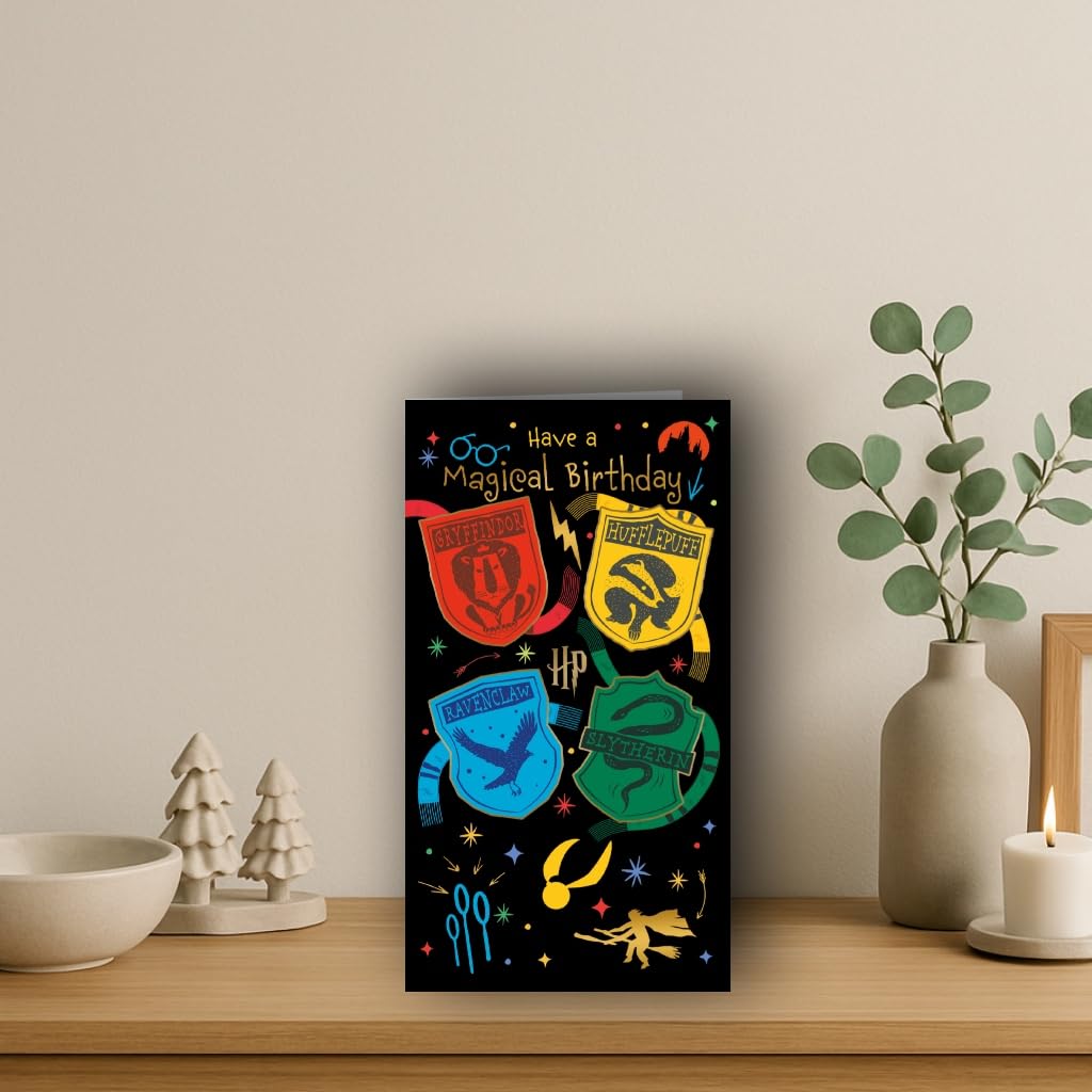 Danilo Promotions LTD Harry Potter Birthday Card - Magical Birthday Message | Official Hogwarts Design 4