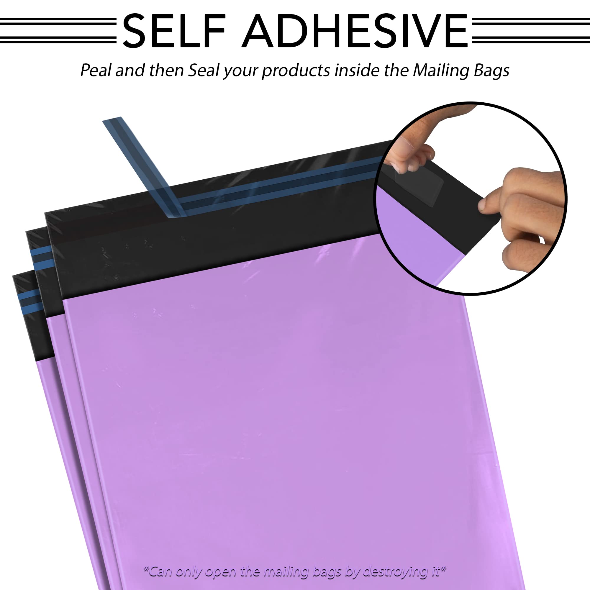 iSOUL Opaque Mailing Bags - 100 Pack, 6 x 9 Inch, Purple, Water Resistant | Self-Seal 2