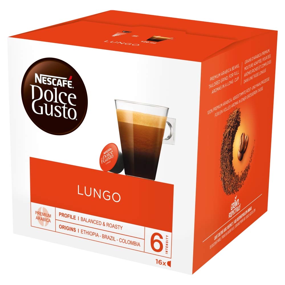 NESCAFÉ Dolce Gusto Lungo Coffee Pods - Intensity 6, 48 Capsules Total (3 x 16-Count Packs) 2