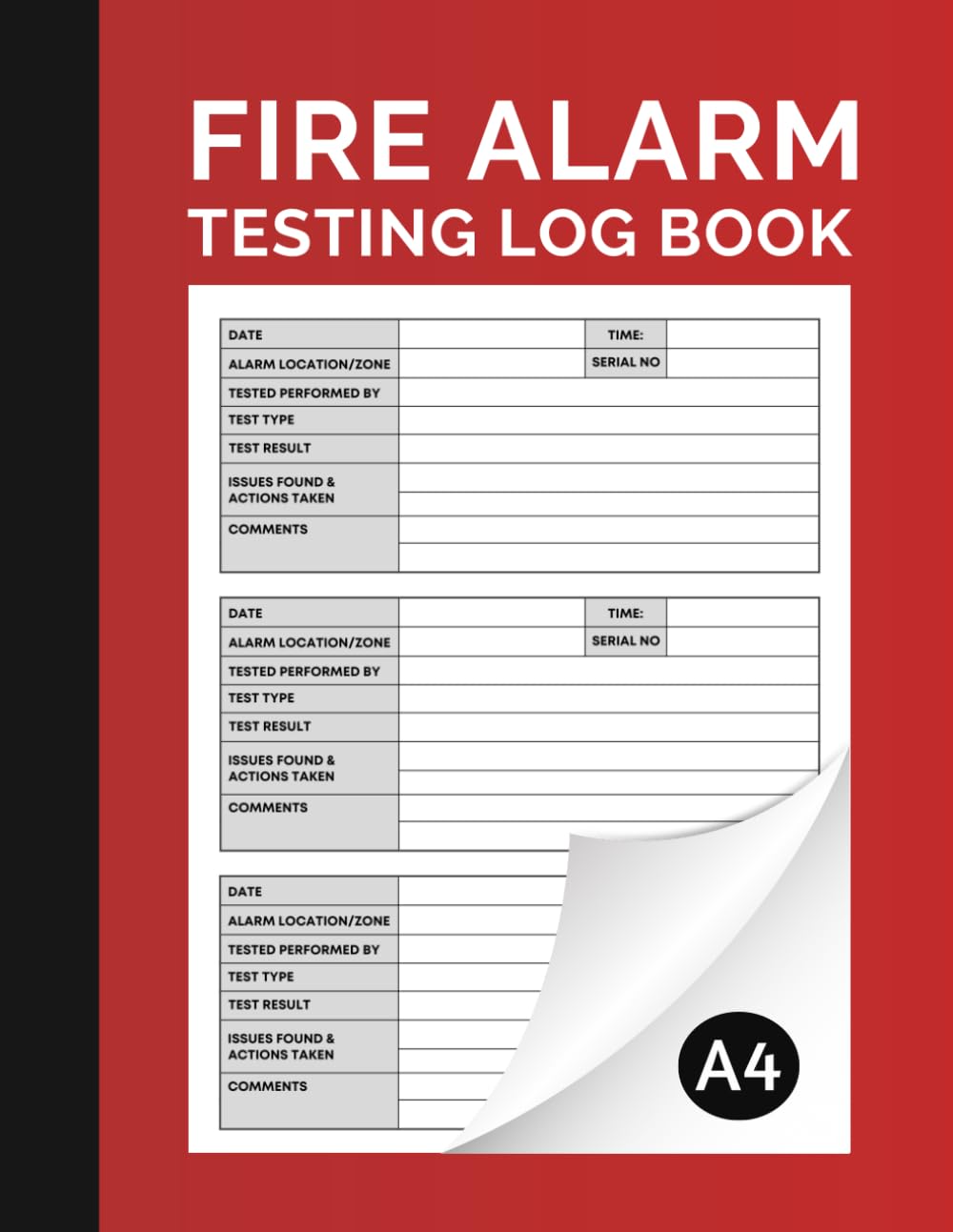 Fire Alarm Testing Log Book - Maintenance Record for Compliance | Paperback | 110 Pages