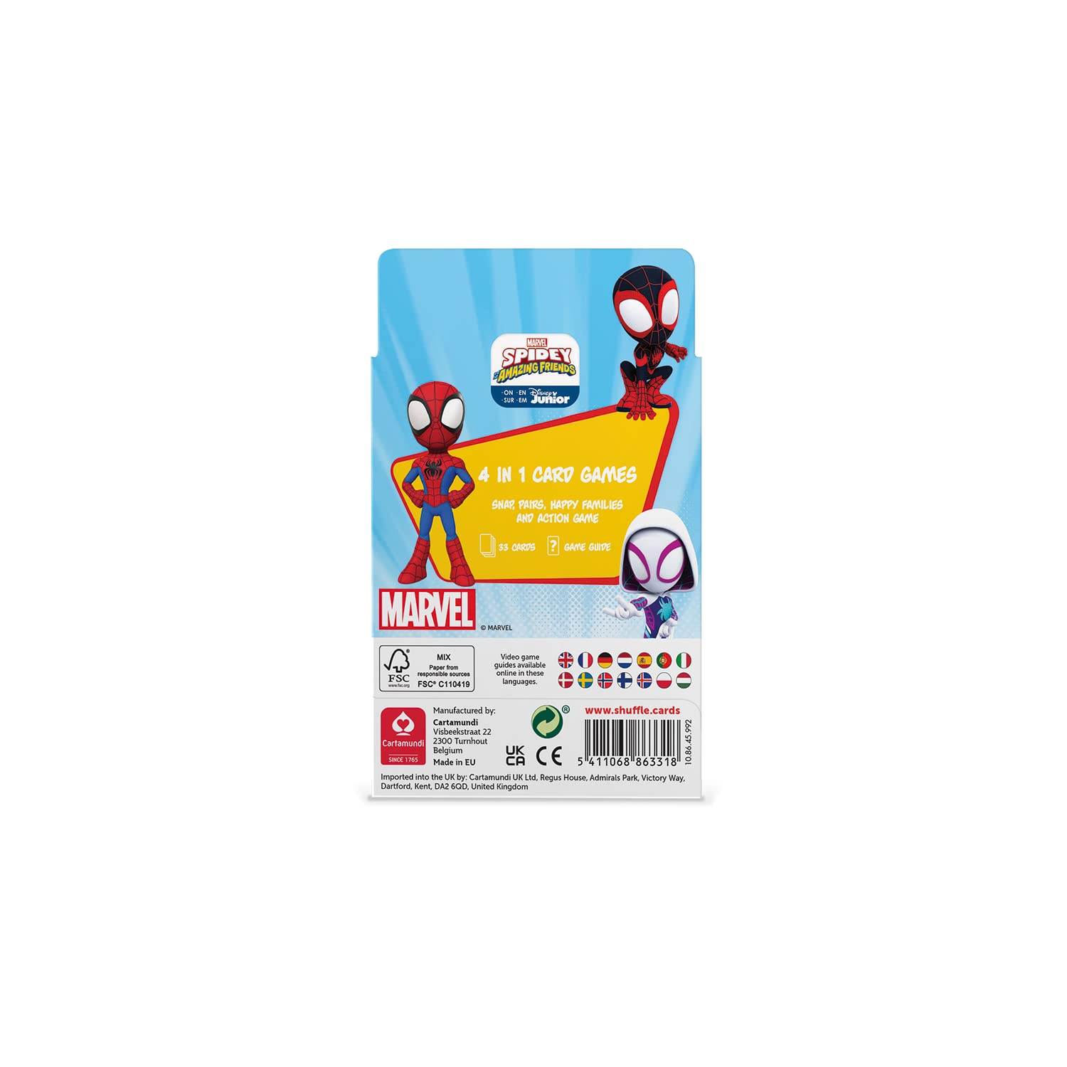 Shuffle Spidey and his Amazing Friends 4 in 1 Card Games | Ages 4+ | 2-4 Players 5