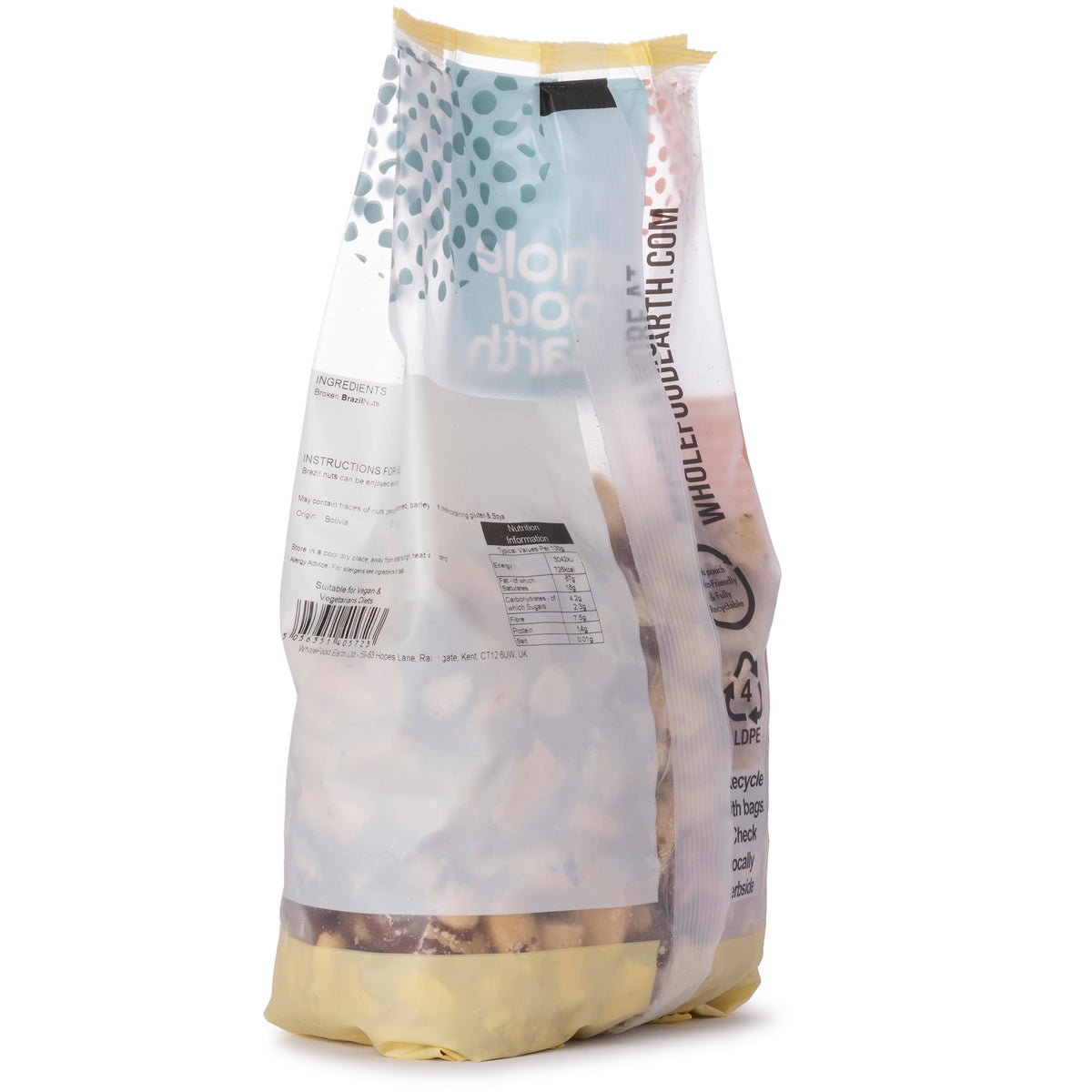 Wholefood Earth Broken Brazil Nuts - 1kg Raw, Unsalted