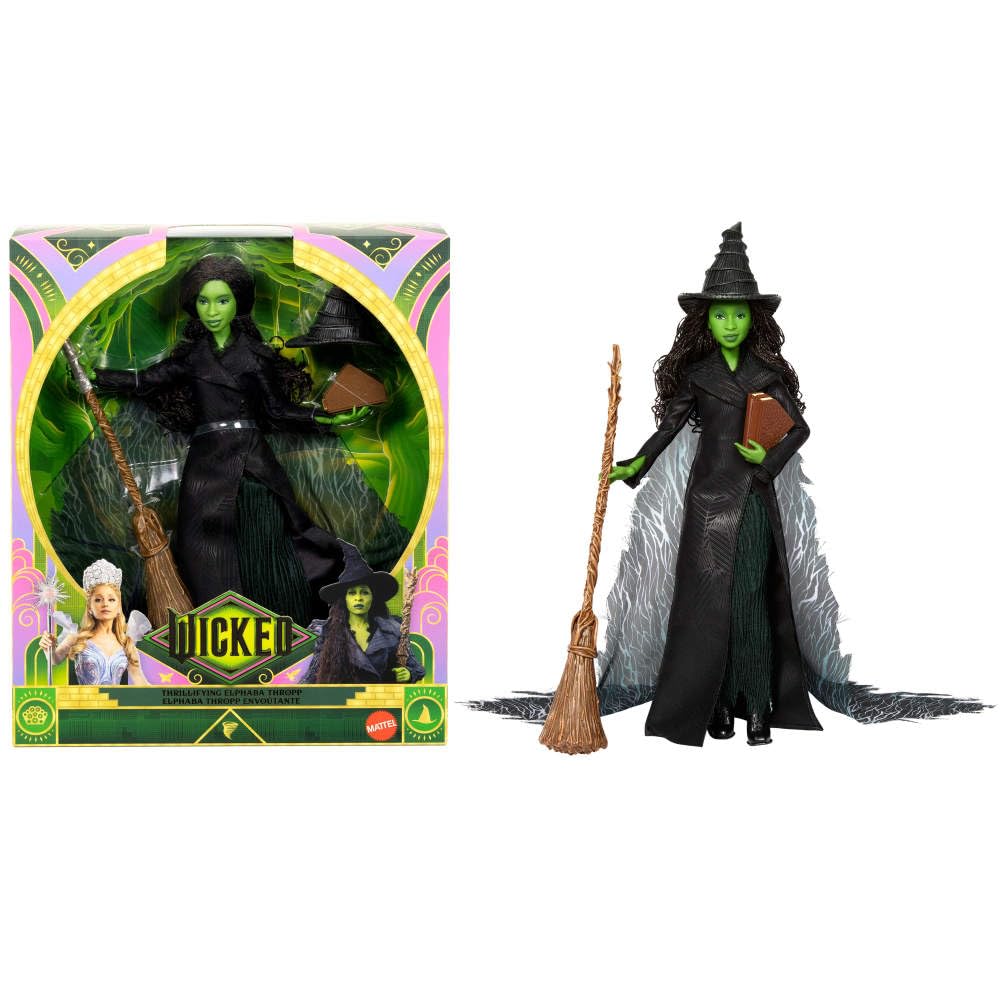 Mattel Elphaba Deluxe Fashion Doll - Wicked: Part 2 Inspired, 11 Points of Articulation, Includes 4 Accessories
