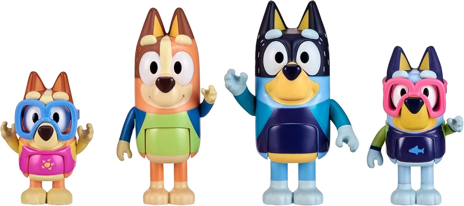 Bluey Family Beach Day Figure 4-Pack - Posing Beach Toys for Kids 3+ 2