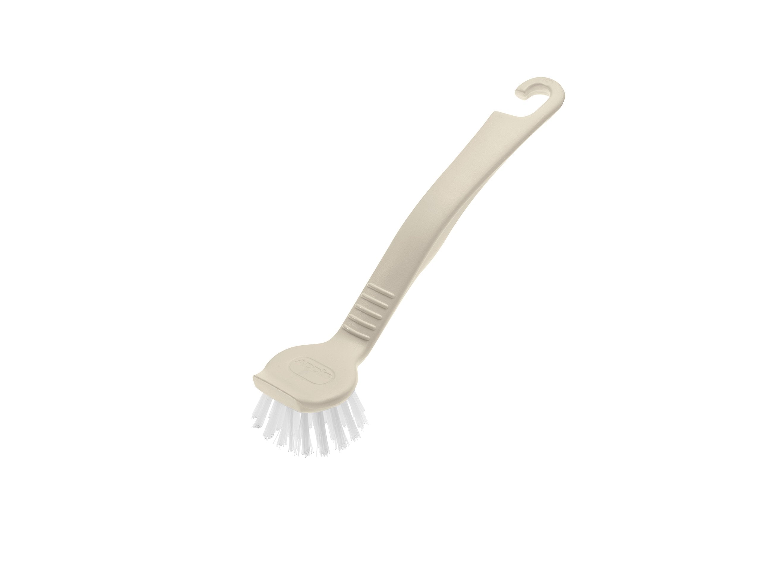 Addis Round Pot Dish Brush - Small Head for Glasses | Built-in Scraper | Linen 1