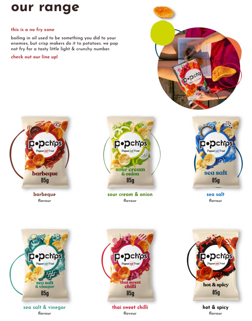 Popchips Sour Cream and Onion Popped Potato Chips - 24 Pack (23g Each), No Artificial Flavours, Vegan Friendly