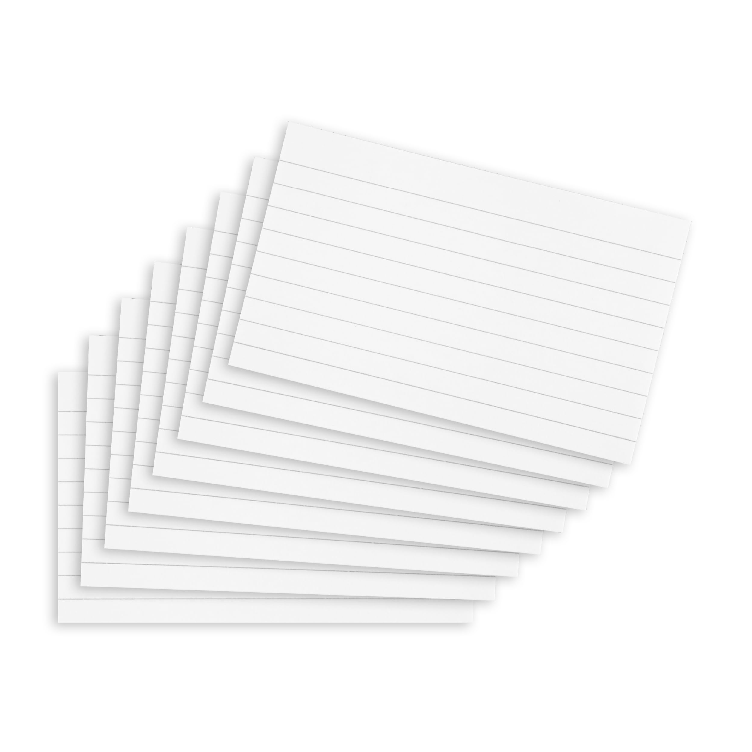 SUMMIT Index Cards - 200 Pack Lined Revision Cards | 125 x 75 mm | White Cardboard