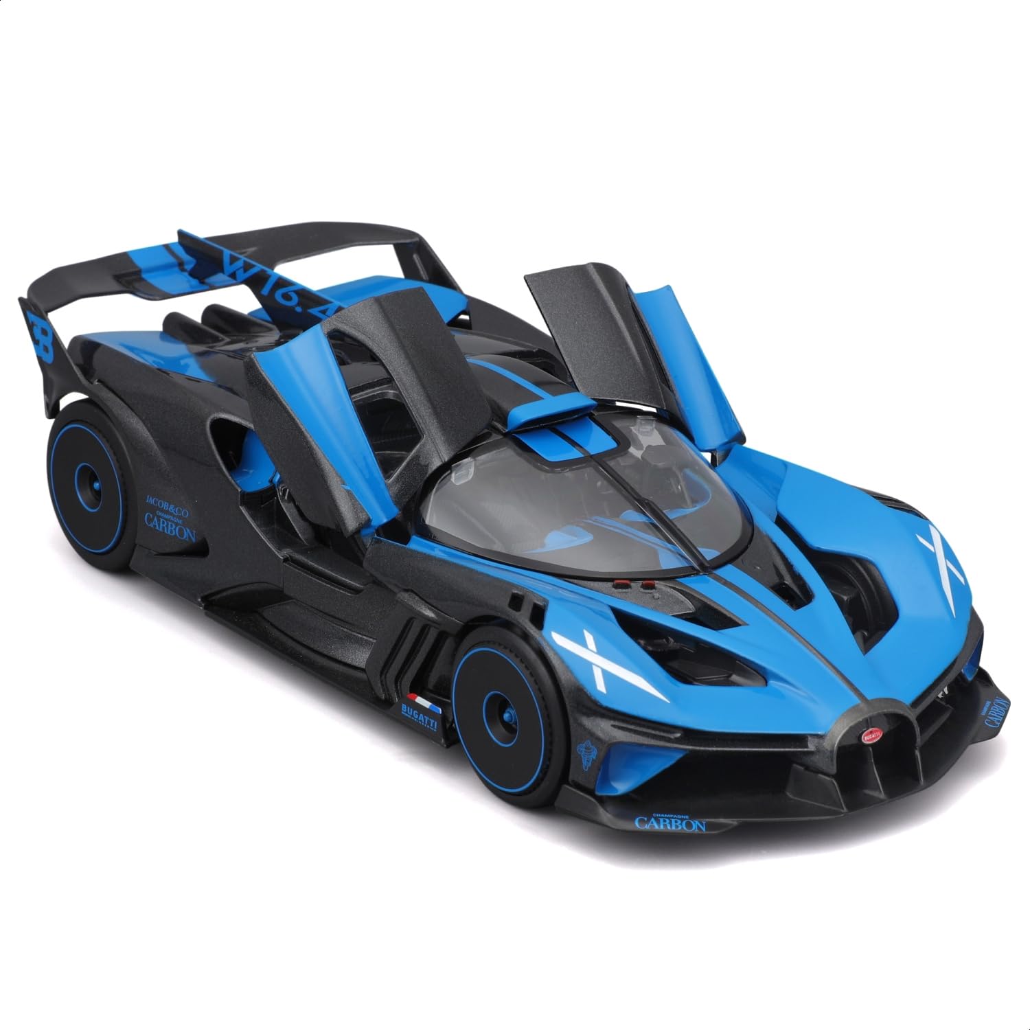 Maisto Bugatti Bolide 1:24 Scale Die-Cast Model Car - Blue | Opening Doors | Working Steering & Suspension