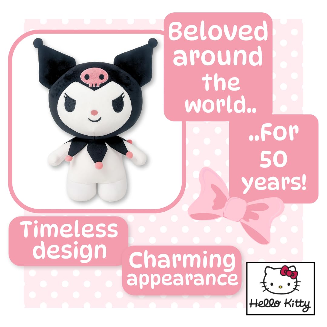 Hello Kitty Official Kuromi Plush Toy - 40 CM Large Standing Sanrio Character, Soft Cotton Stuffed Animal