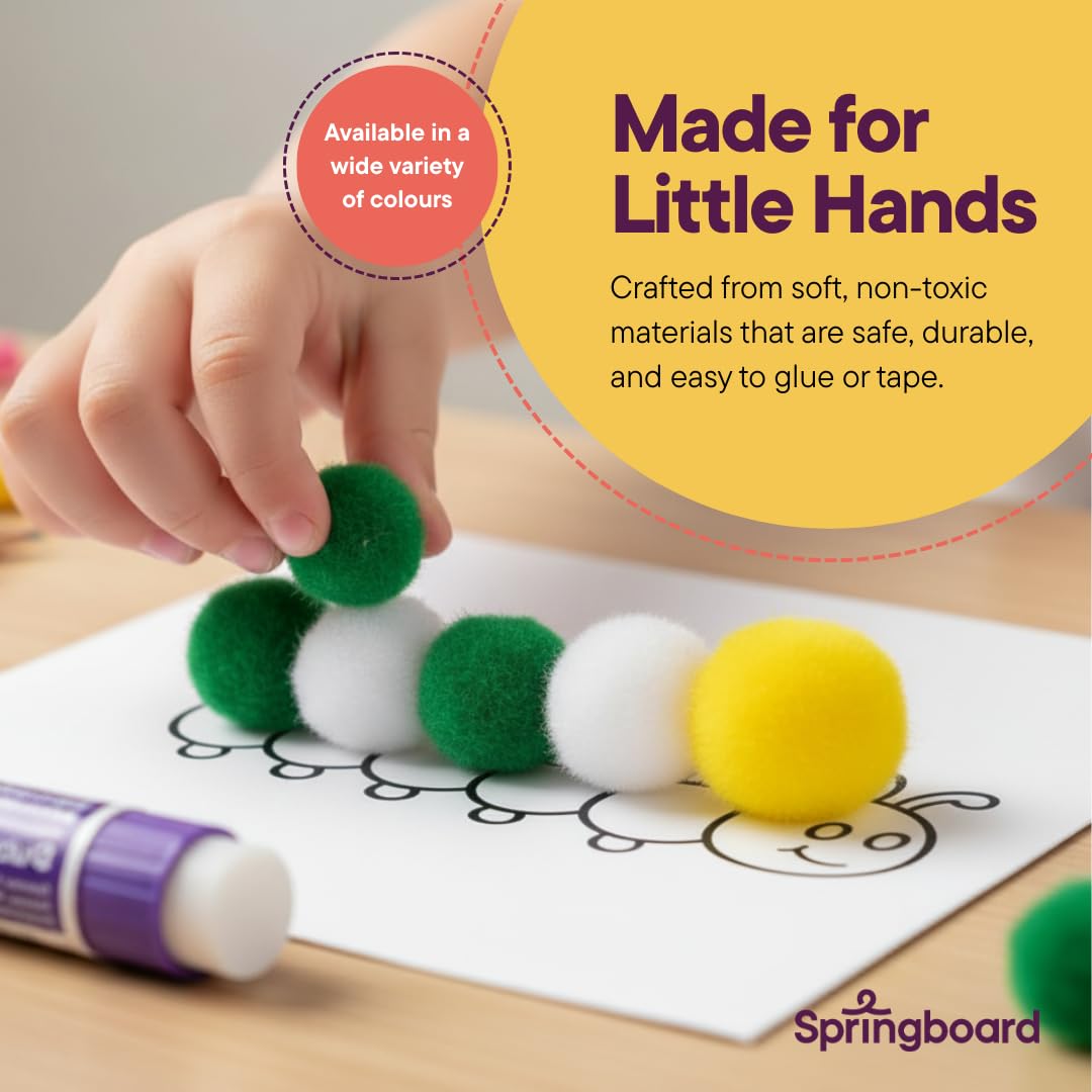 Springboard Supplies Red Pom Poms Pack of 80 | Plush Material | Fine Motor Skill Development 4