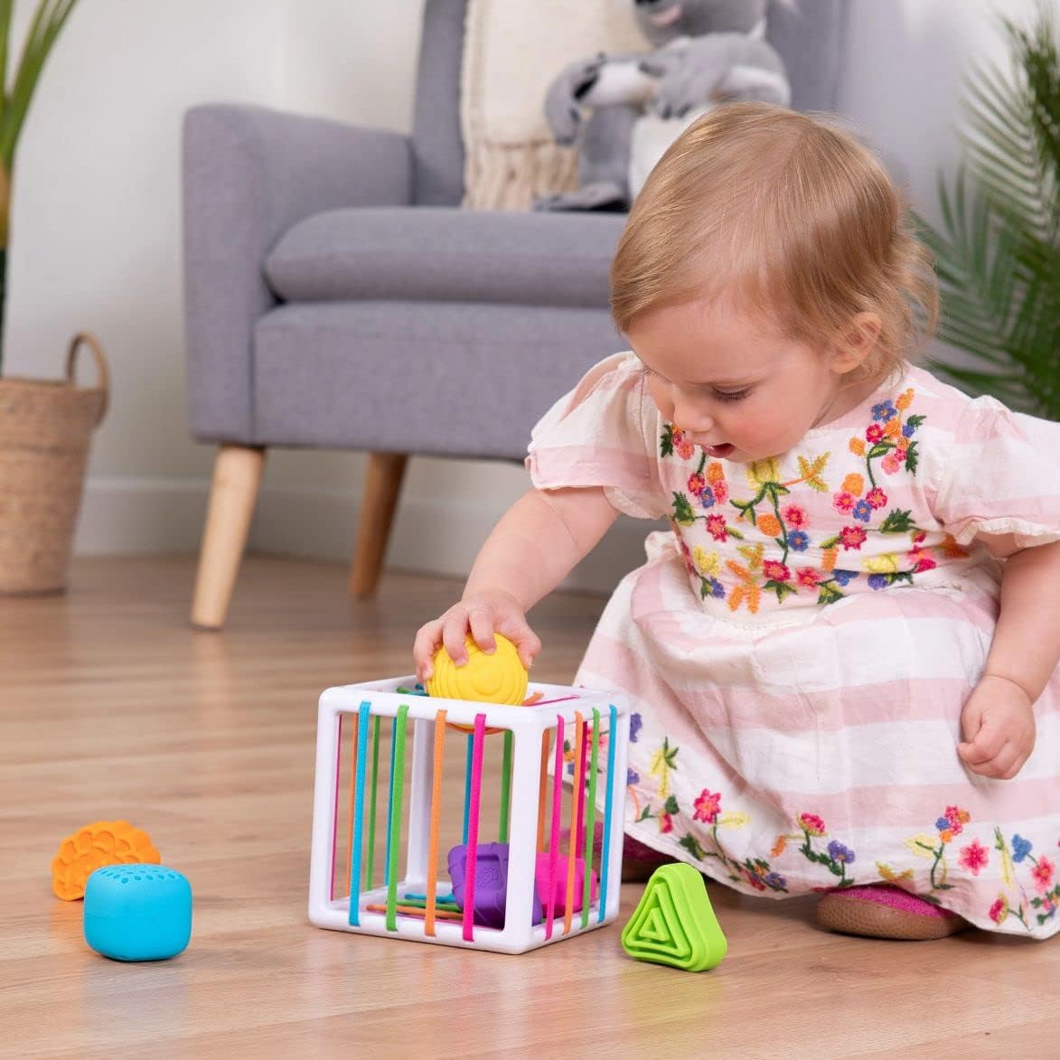 Fat Brain Toys InnyBin F251 - Shape Sorting Sensory Toy for Toddlers 3