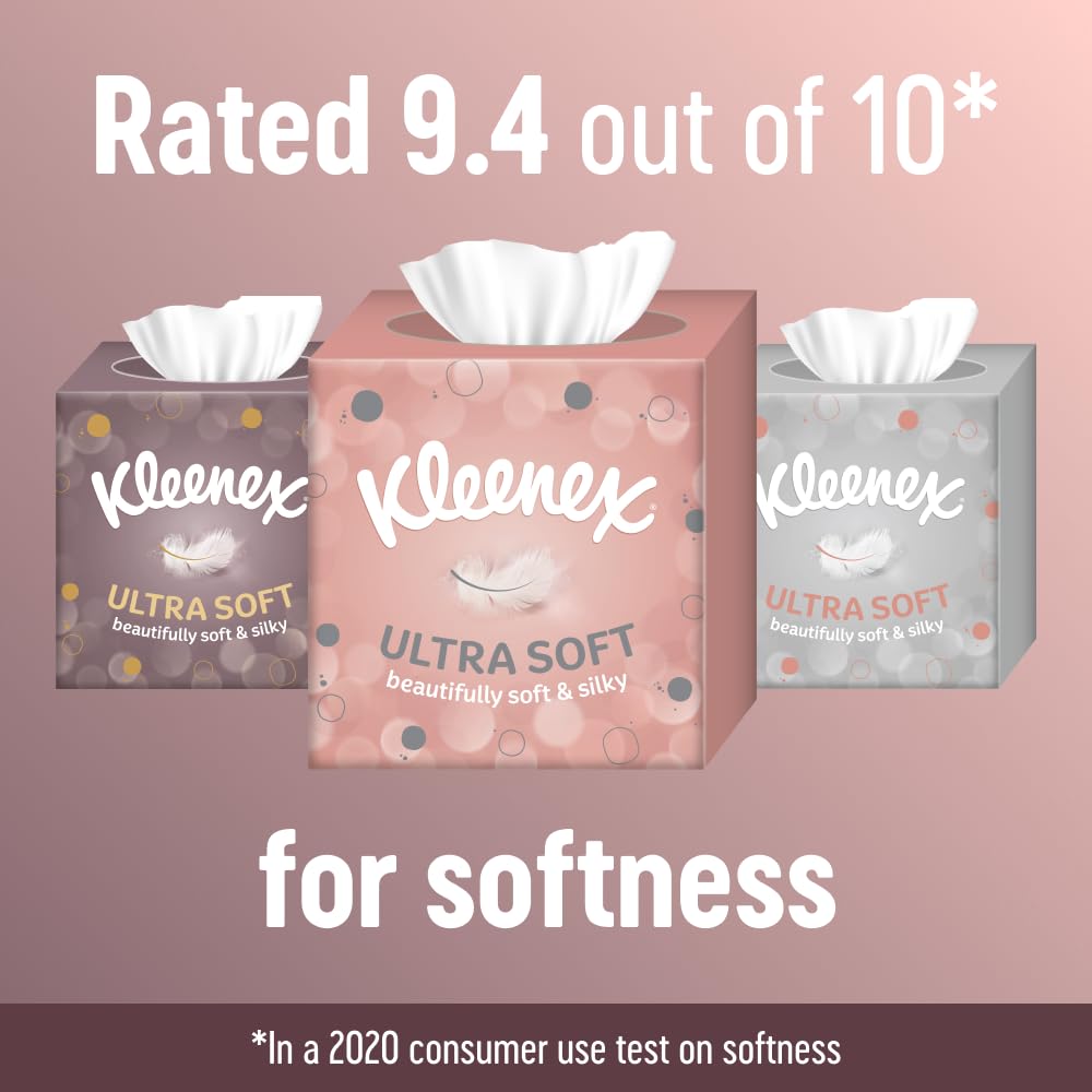 Kleenex Ultra Soft Facial Tissues - Pack of 12 Cube Boxes 12