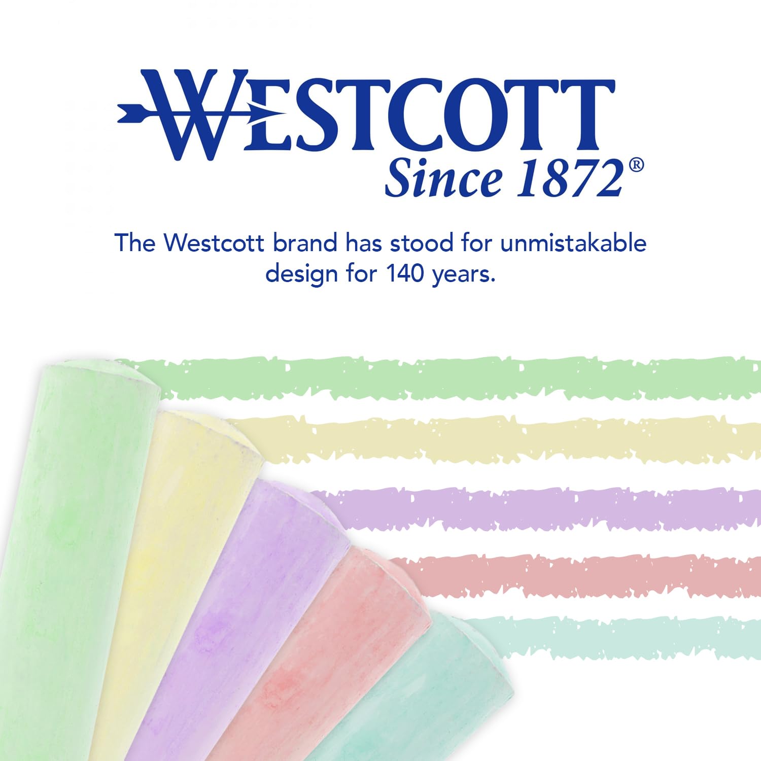 Westcott Pavement Chalk - 20 Colorful Pastel Pieces in Carrying Bucket | Non-Toxic, Washable 7