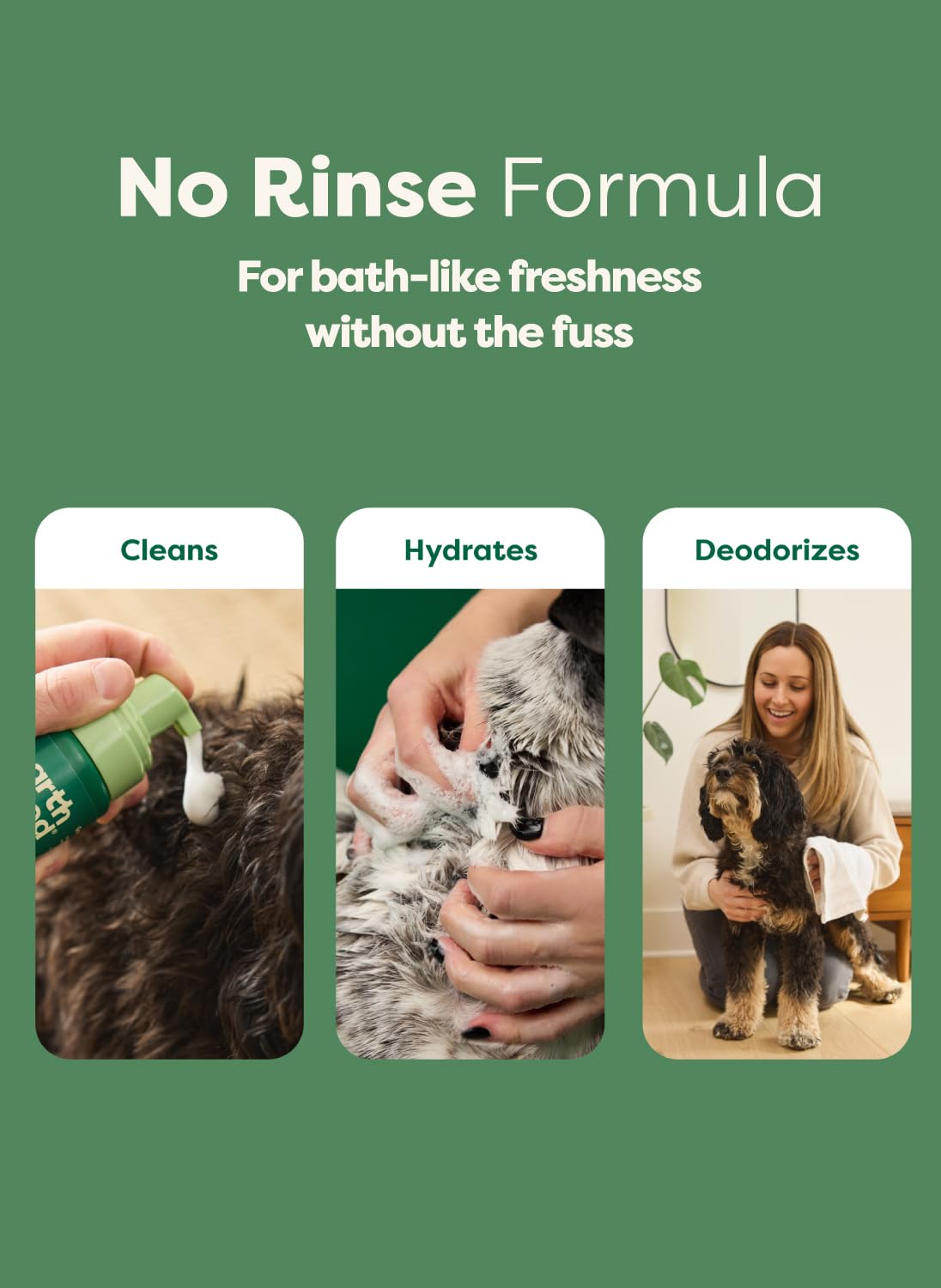 Earth Rated No-Rinse Dog & Puppy Shampoo - Waterless Foam for Conditioning & Deodorizing | 7 oz 3