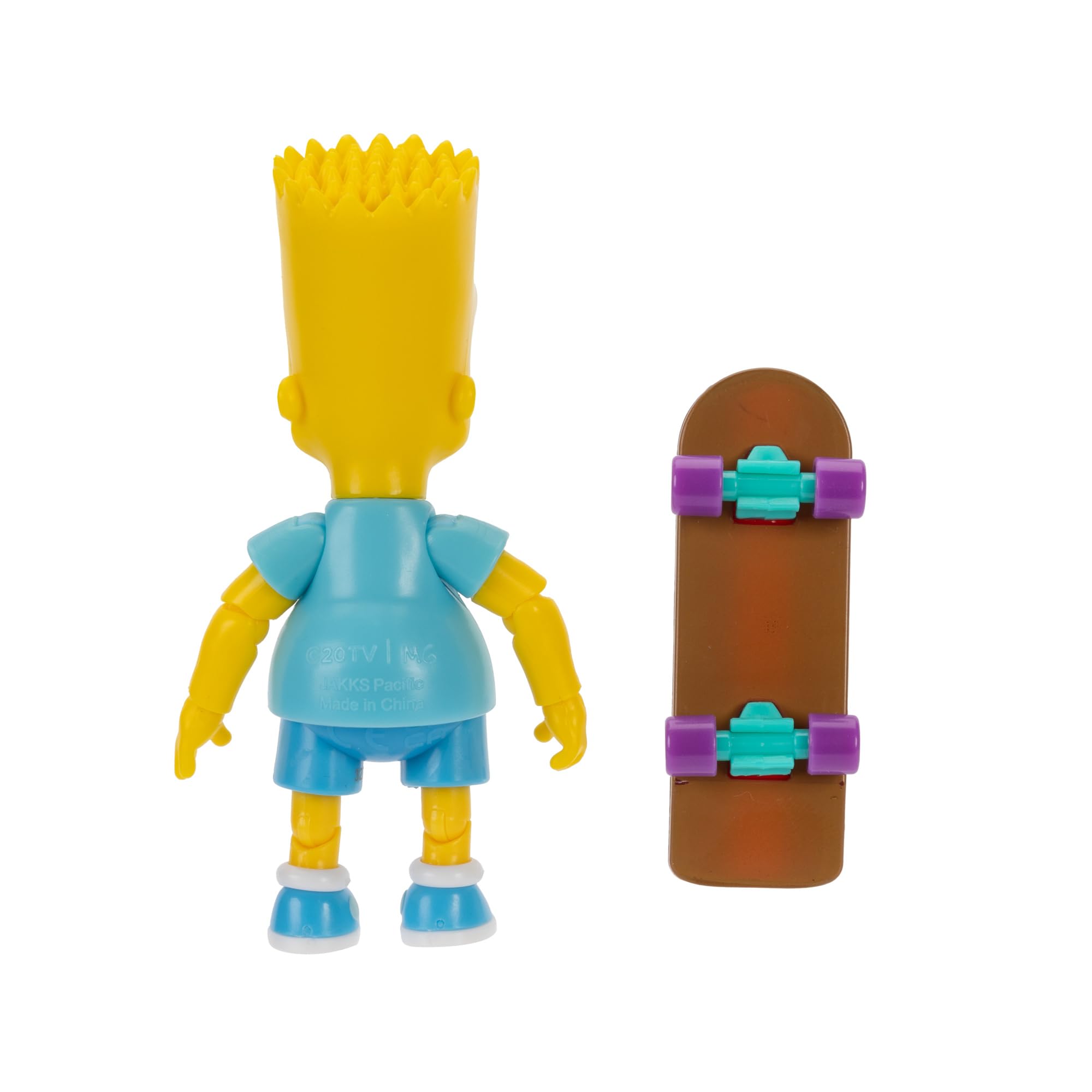Jakks Pacific The Simpsons Bart Simpson Action Figure - 3.75 Inch Poseable Figure with Skateboard 2