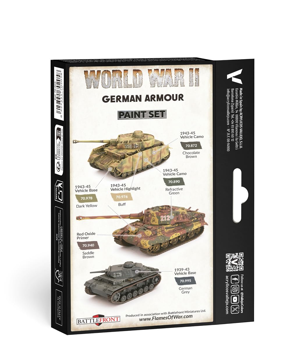 Vallejo WWII German Armour Model Color Set (6) - 17 ml Acrylic Paints 5