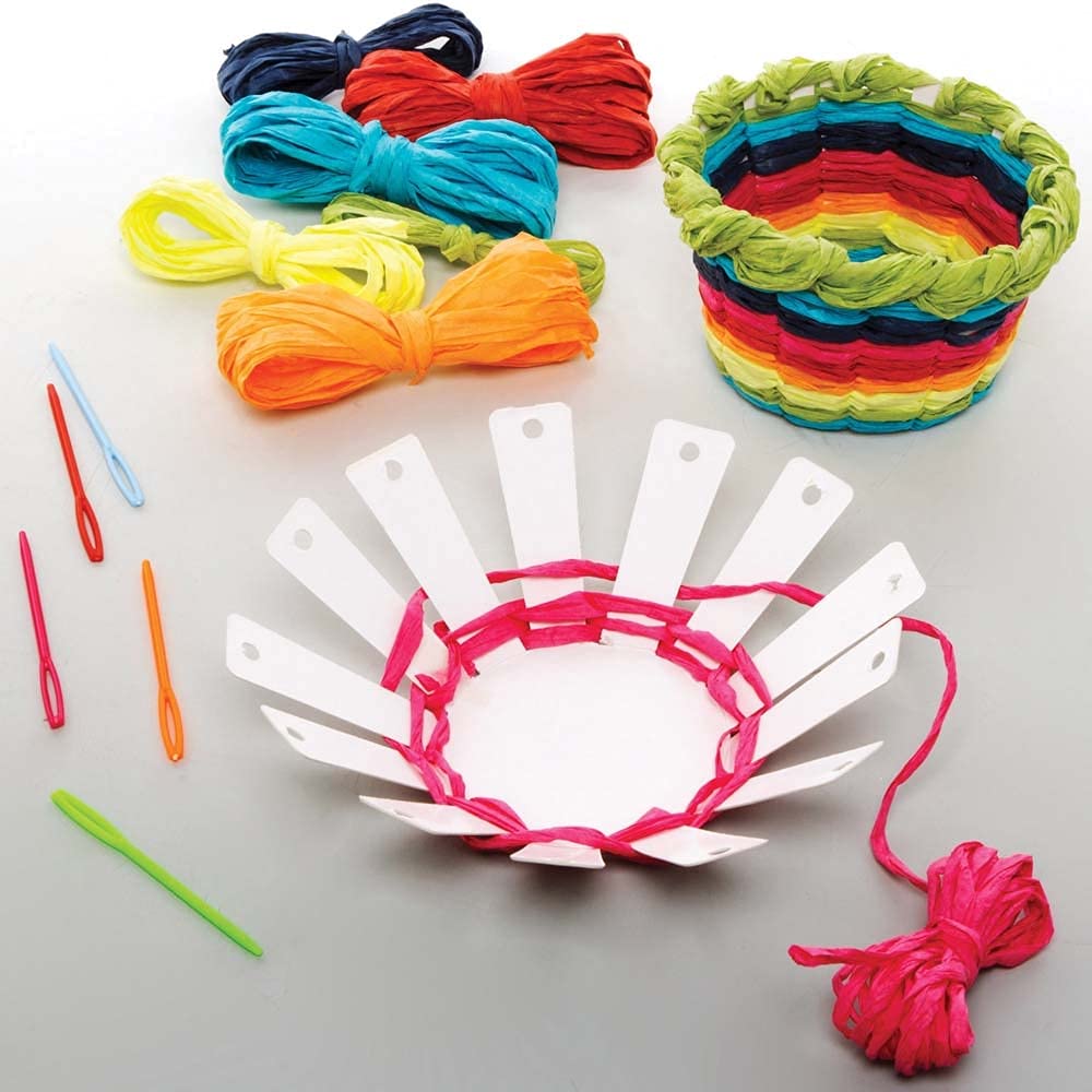 Baker Ross Rainbow Craft Weaving Baskets - Pack of 5, Arts & Crafts Kit for Kids Ages 5+